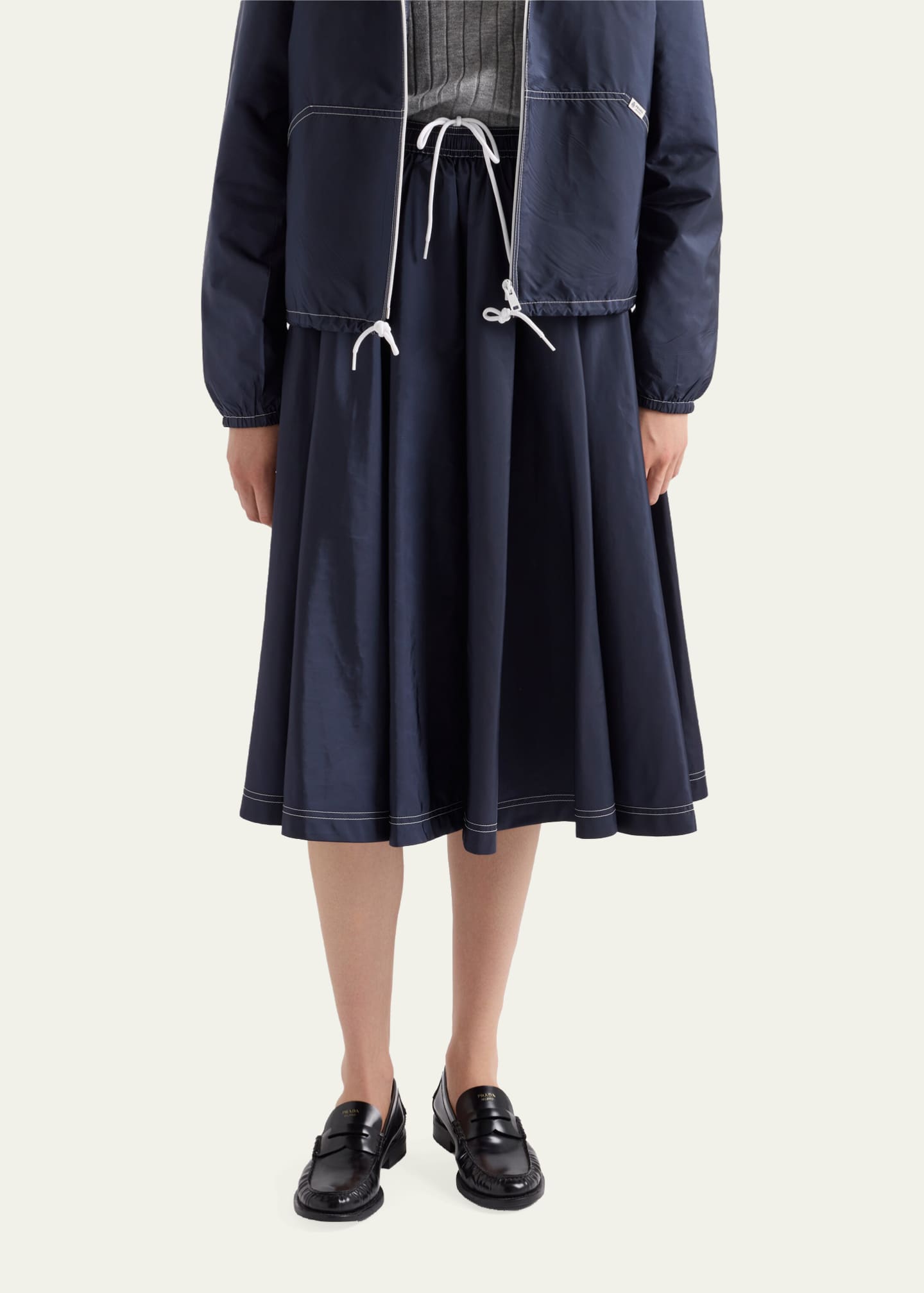Prada Re-Nylon Full Midi Skirt - Bergdorf Goodman