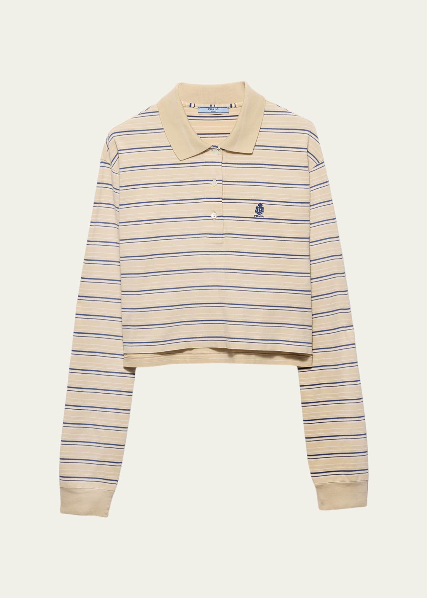 Prada Striped Pique Polo Shirt - Bergdorf Goodman