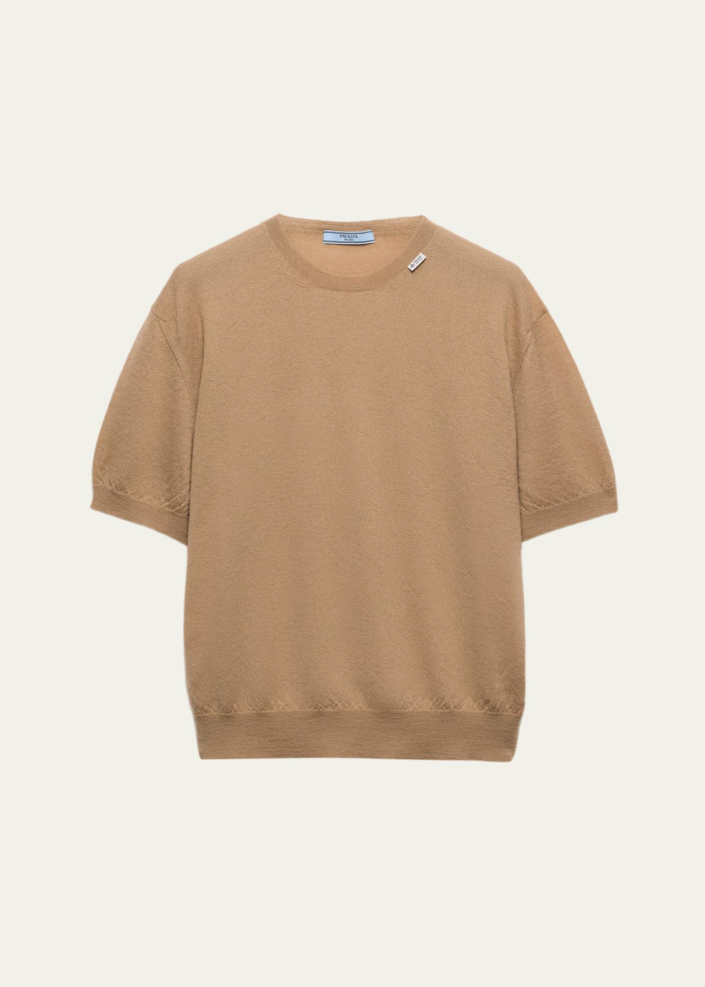Prada Cashmere Short-Sleeve Crewneck Sweater - Bergdorf Goodman