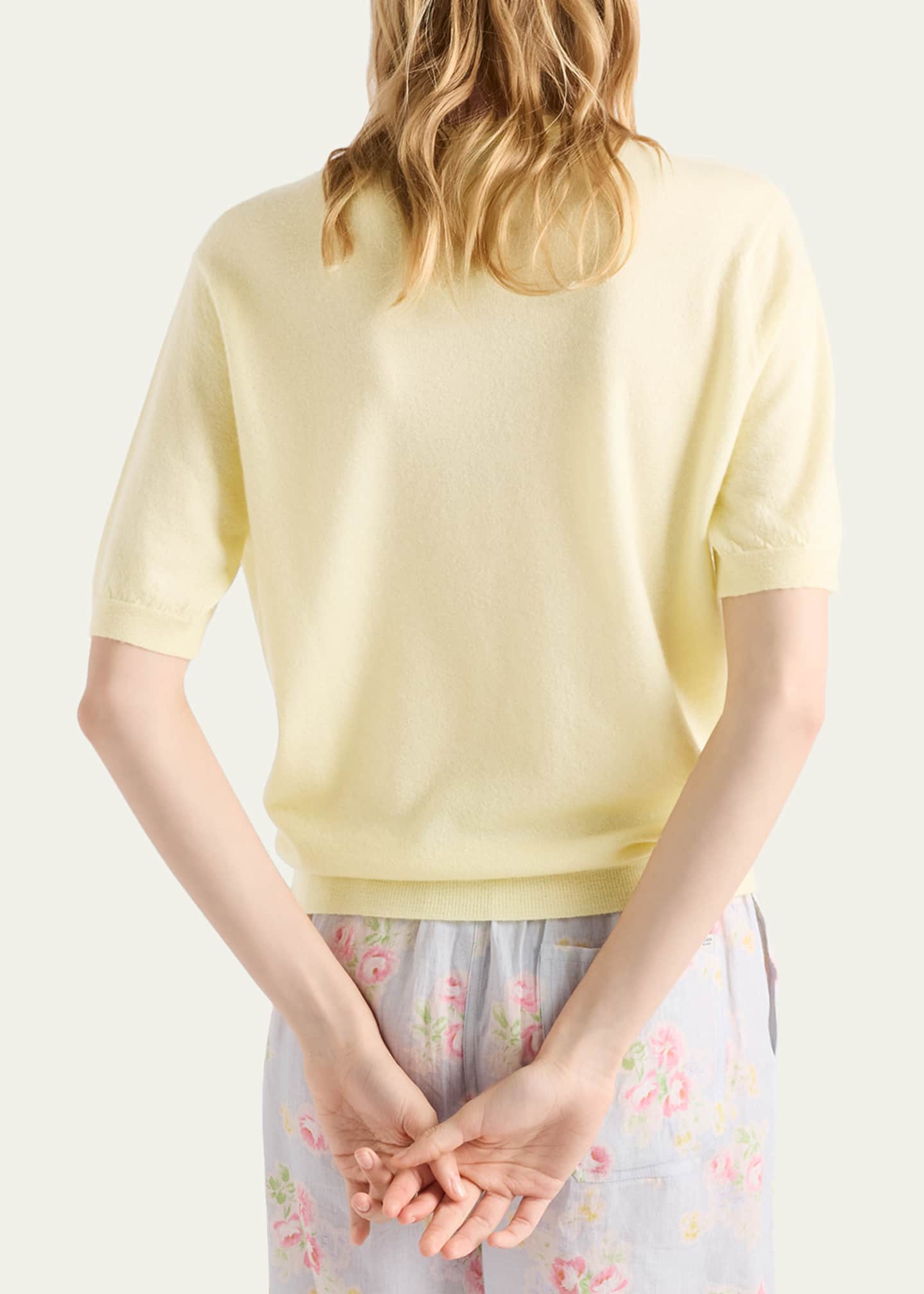 Prada Superfine Cashmere Short-Sleeve T-Shirt - Bergdorf Goodman