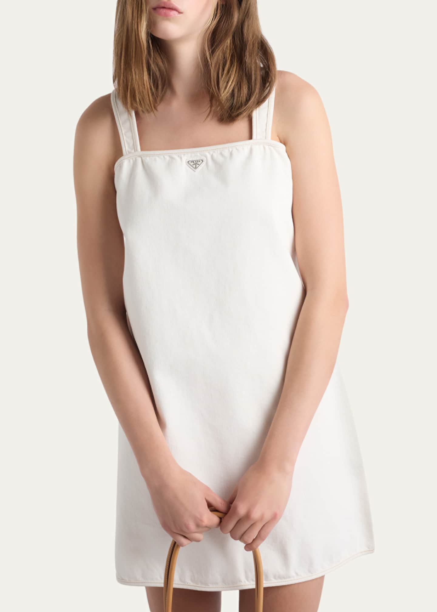【PRADA】ミニワンピース Prada Old Denim Mini Dress - Bergdorf Goodman