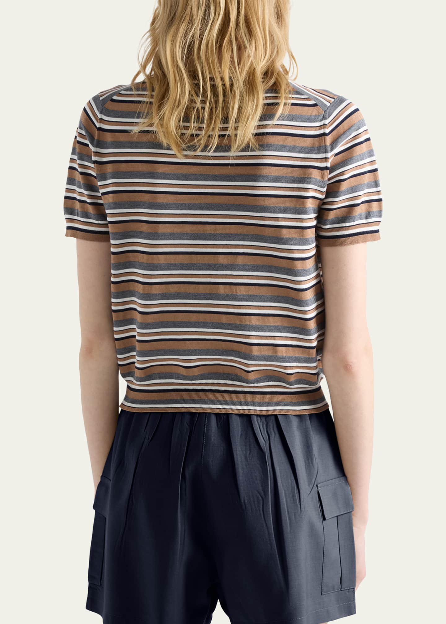 Prada Short-Sleeve Striped Jersey T-Shirt - Bergdorf Goodman