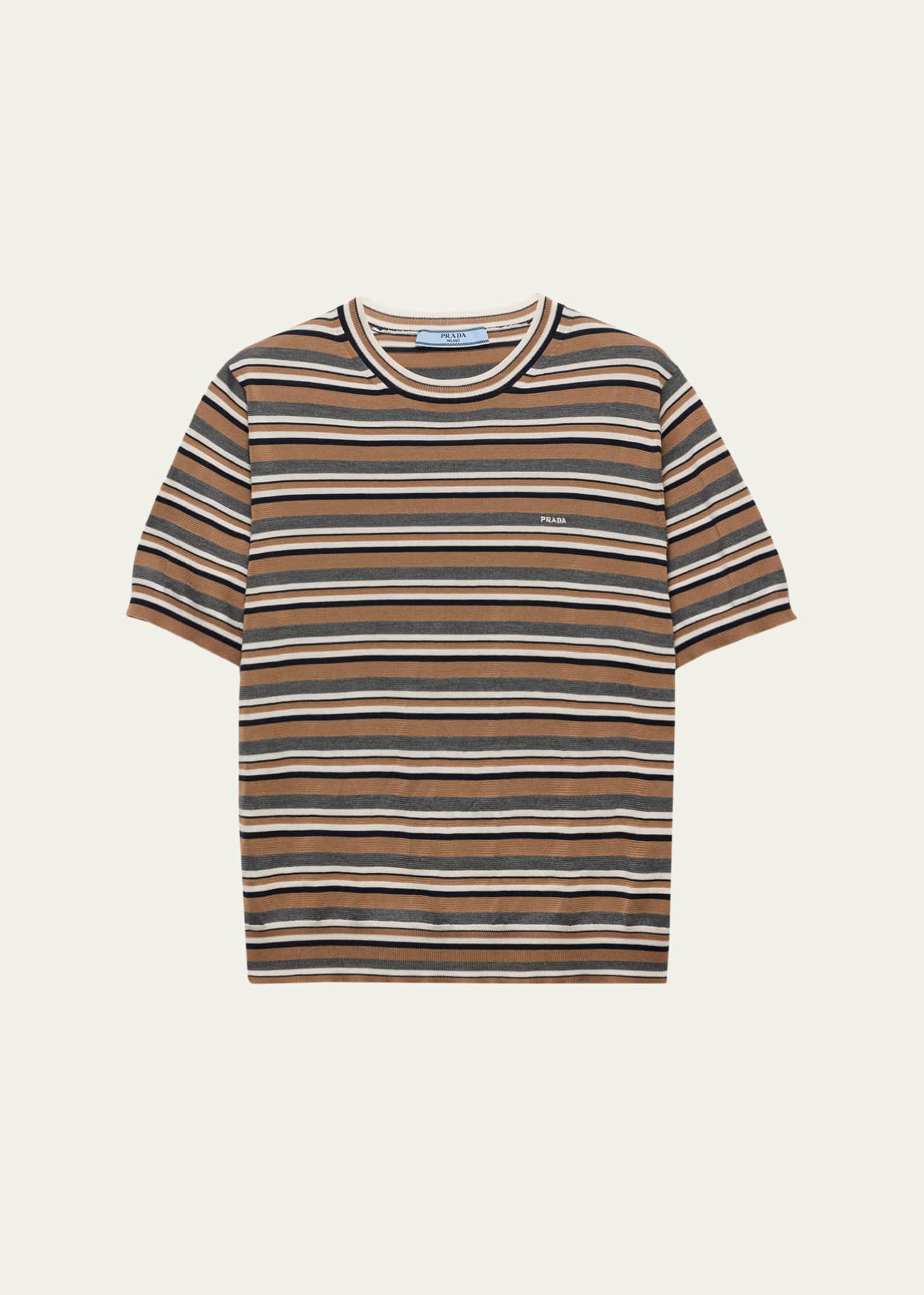 Prada Short-Sleeve Striped Jersey T-Shirt - Bergdorf Goodman