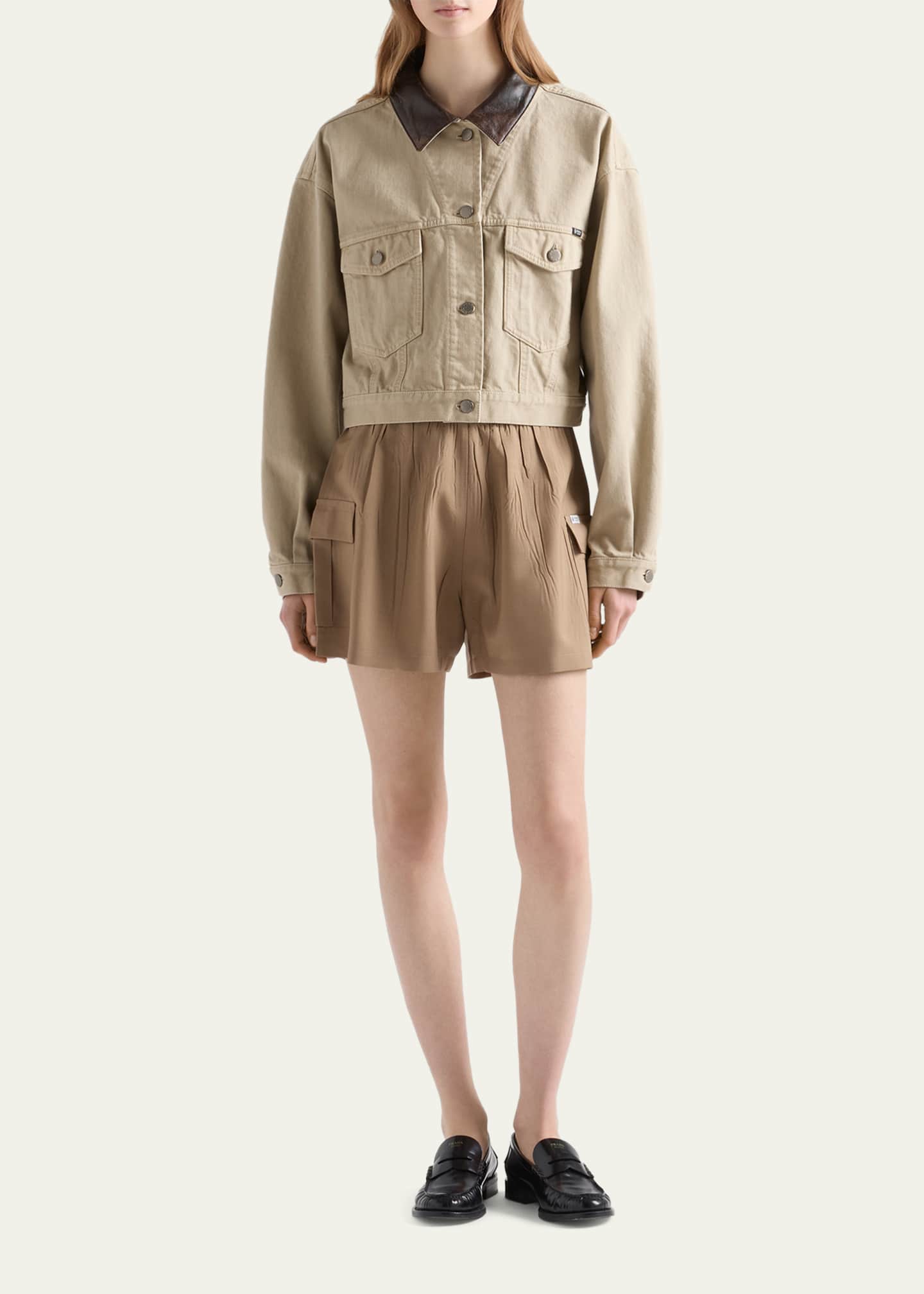 Prada Cropped Old Denim Jacket - Bergdorf Goodman