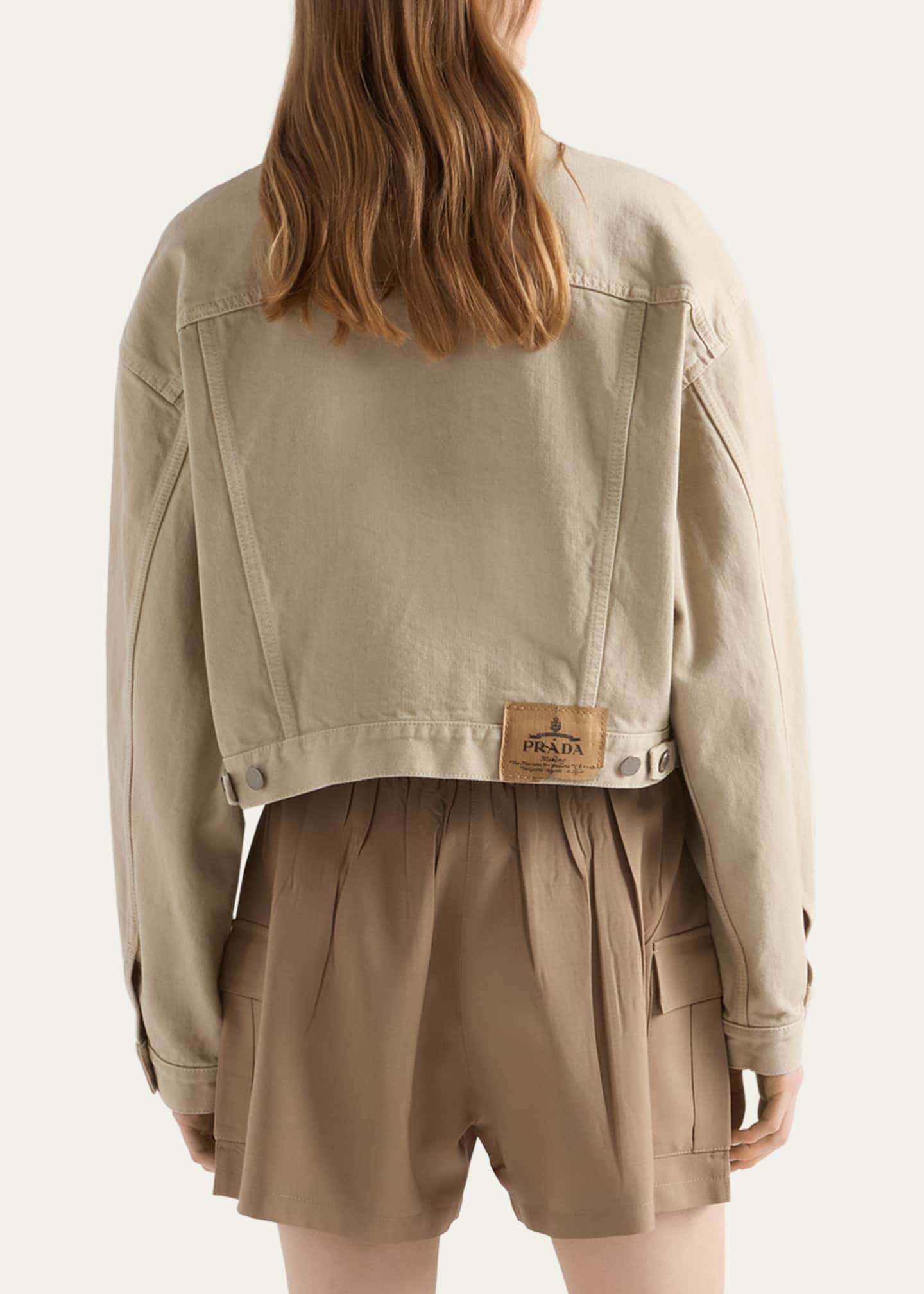 Prada Cropped Old Denim Jacket - Bergdorf Goodman