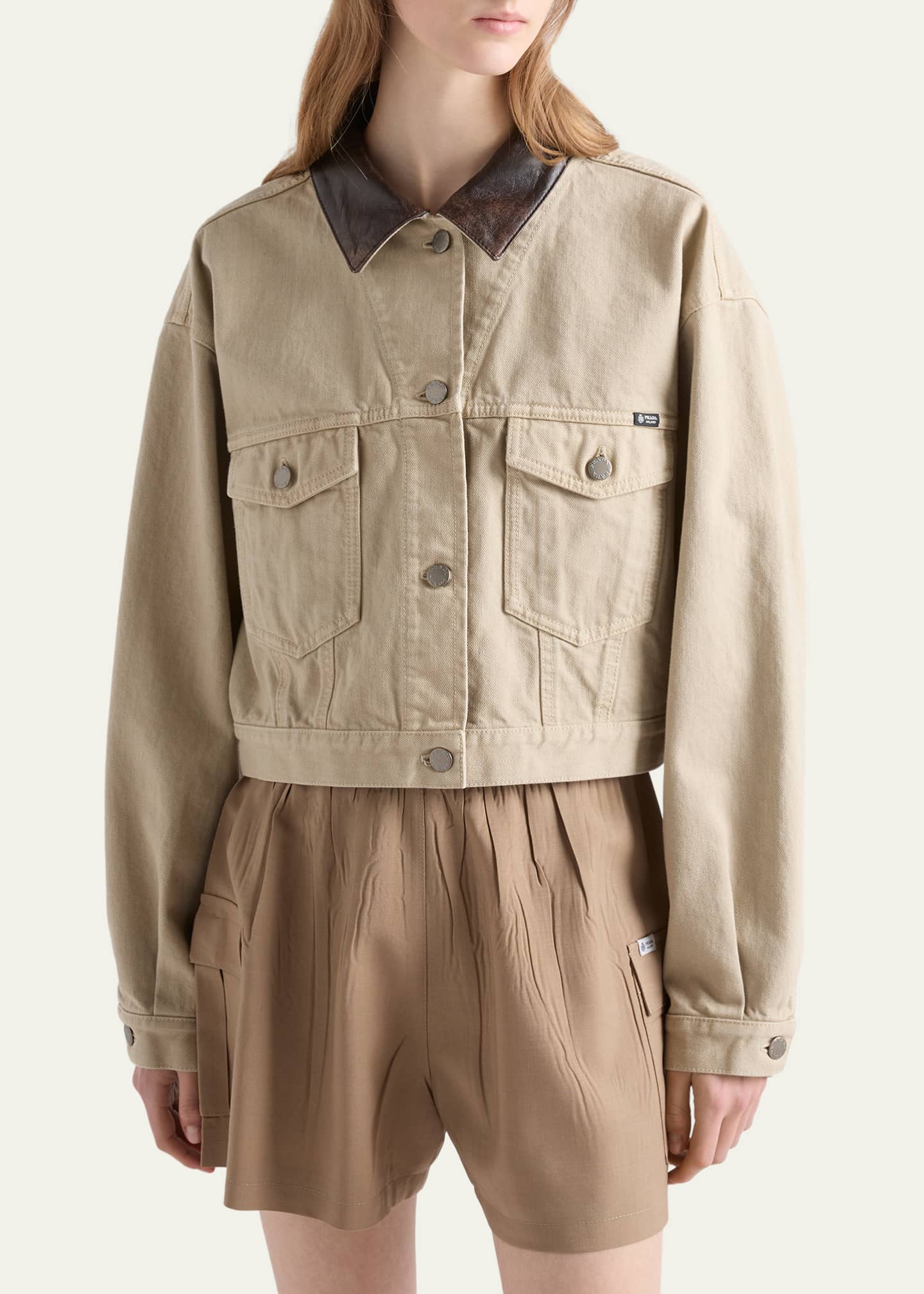Prada Cropped Old Denim Jacket - Bergdorf Goodman