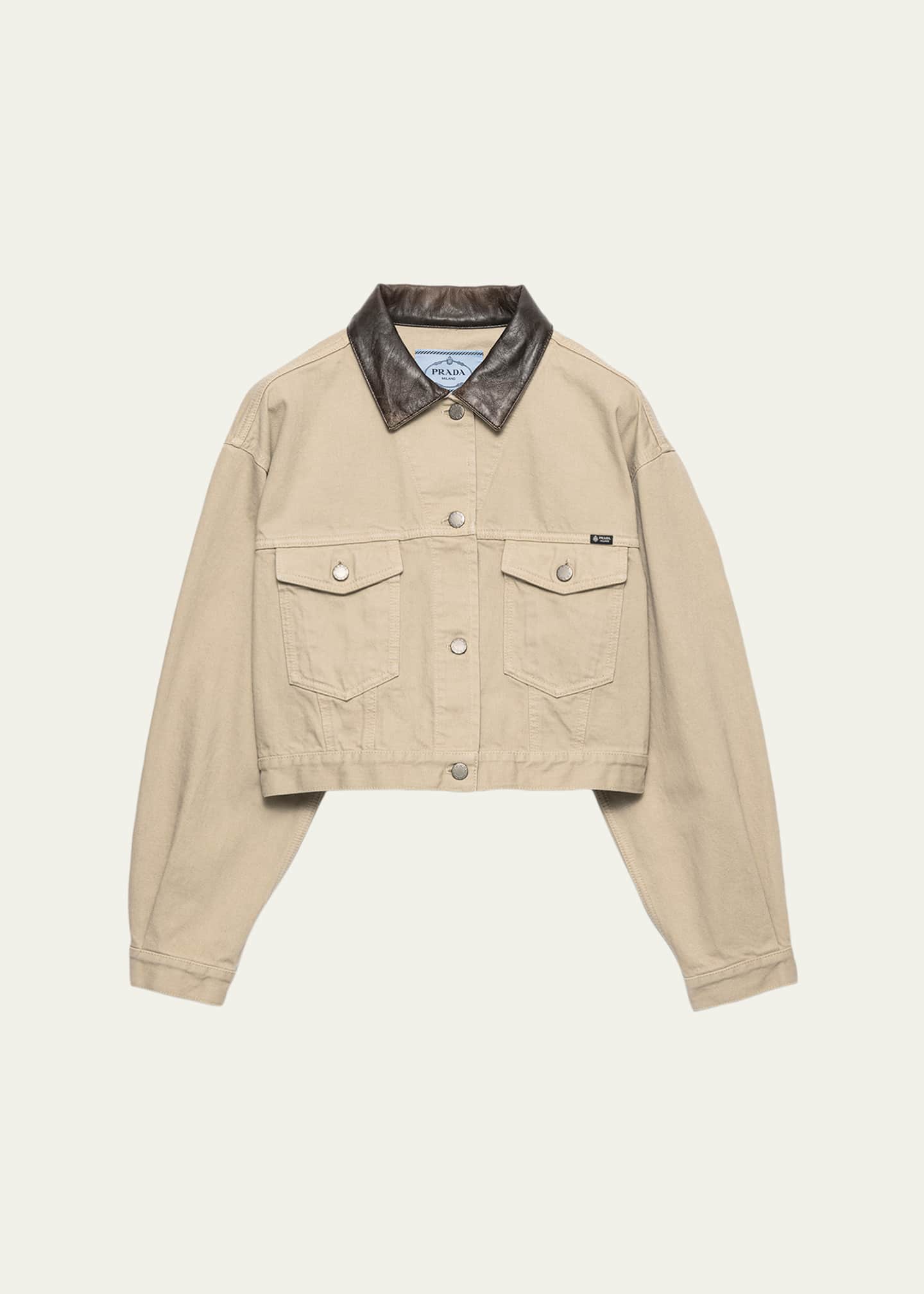 Prada Cropped Old Denim Jacket - Bergdorf Goodman