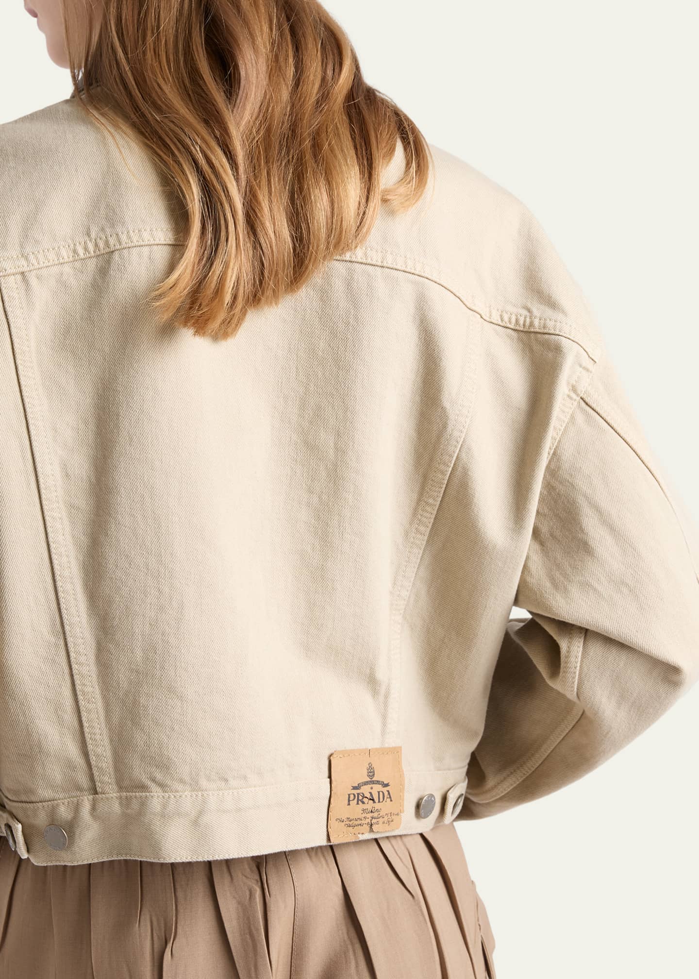 Prada Cropped Old Denim Jacket - Bergdorf Goodman