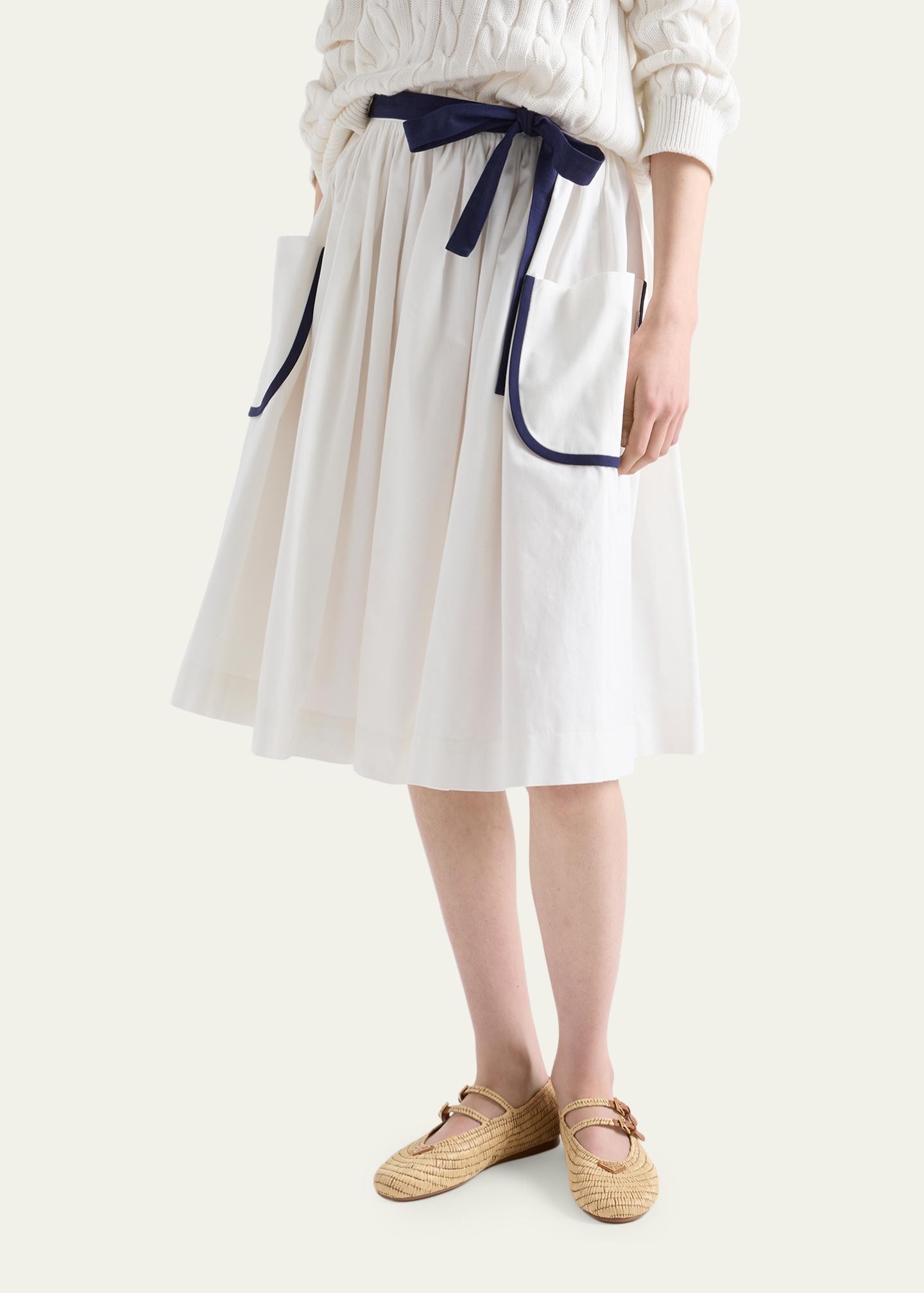 Prada Slubbed Toile Skirt - Bergdorf Goodman