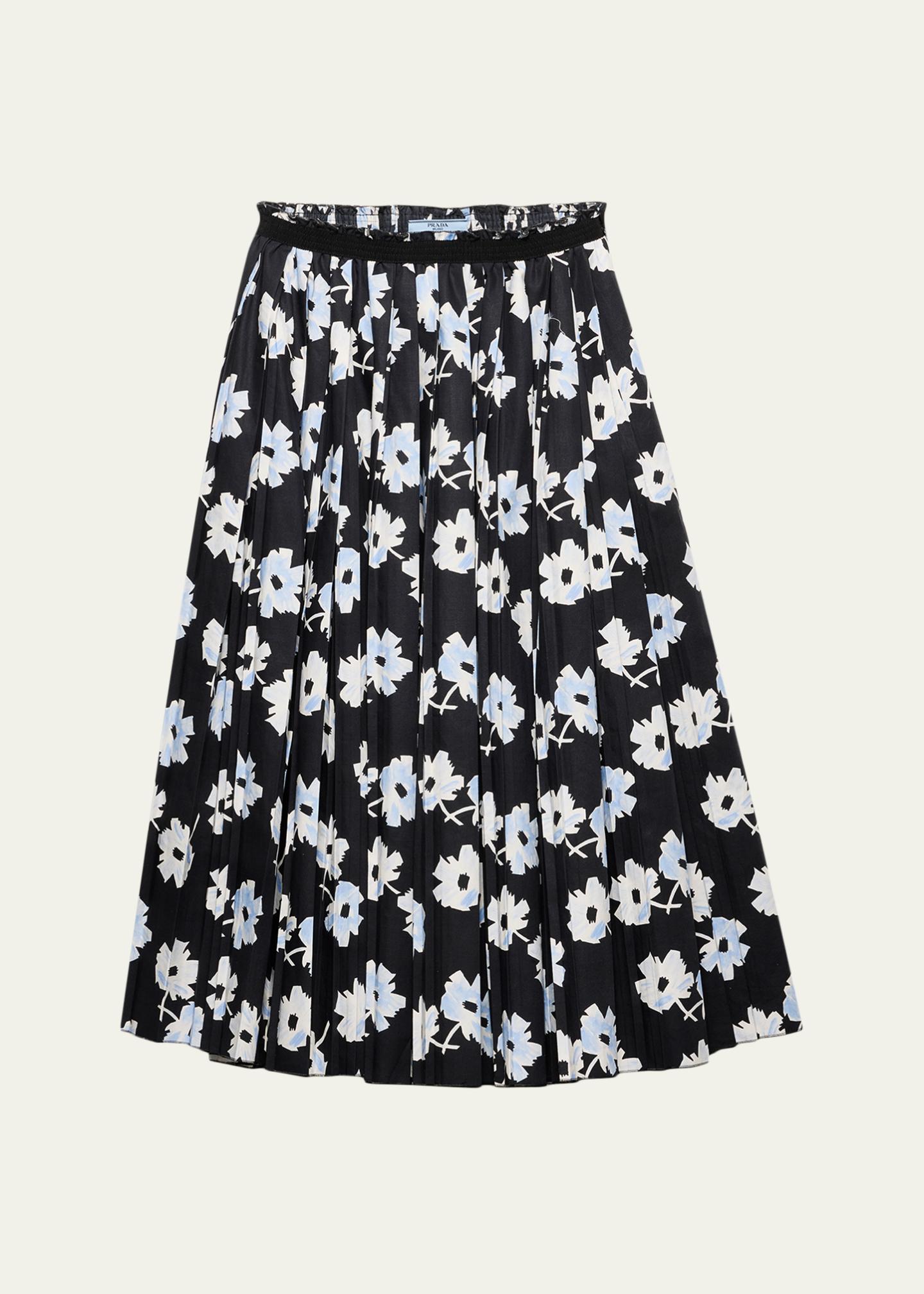 Prada Wildflower Cotton Midi Skirt - Bergdorf Goodman