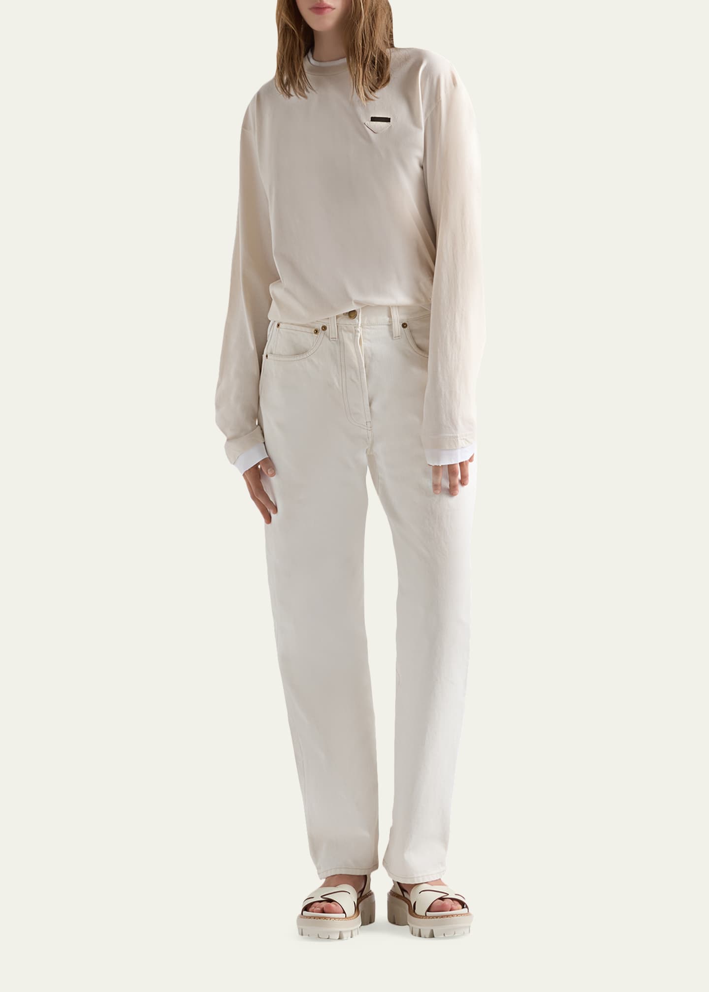 Prada Old Denim Five-Pocket Jeans - Bergdorf Goodman