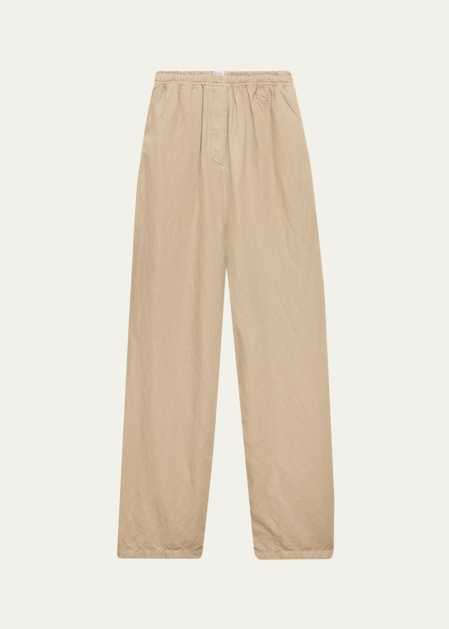 Pradasport パンツ Prada Drawstring Cotton-Linen Pants - Bergdorf Goodman