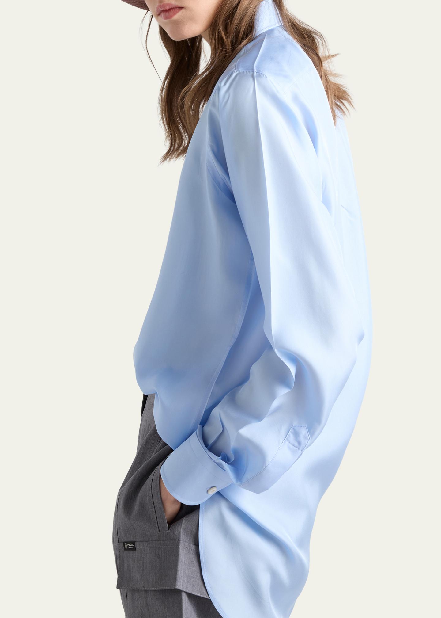 Prada Silk Poplin Button-Down Shirt - Bergdorf Goodman
