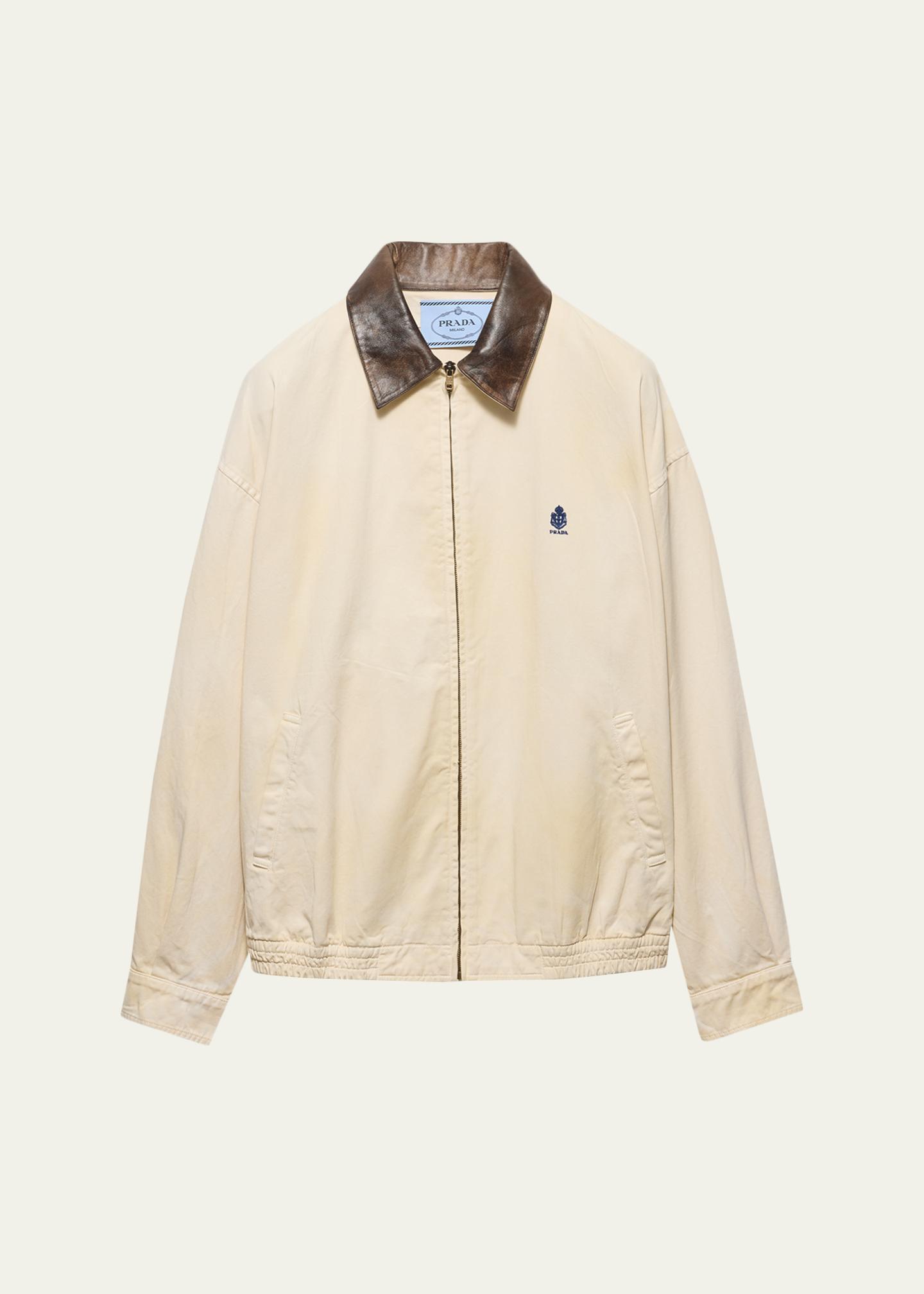 Prada Embroidered Old Gabardine Blouson Jacket - Bergdorf Goodman