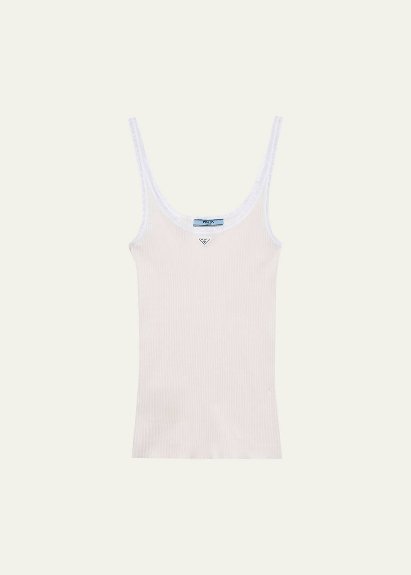 Prada Ribbed Cotton Tank Top - Bergdorf Goodman