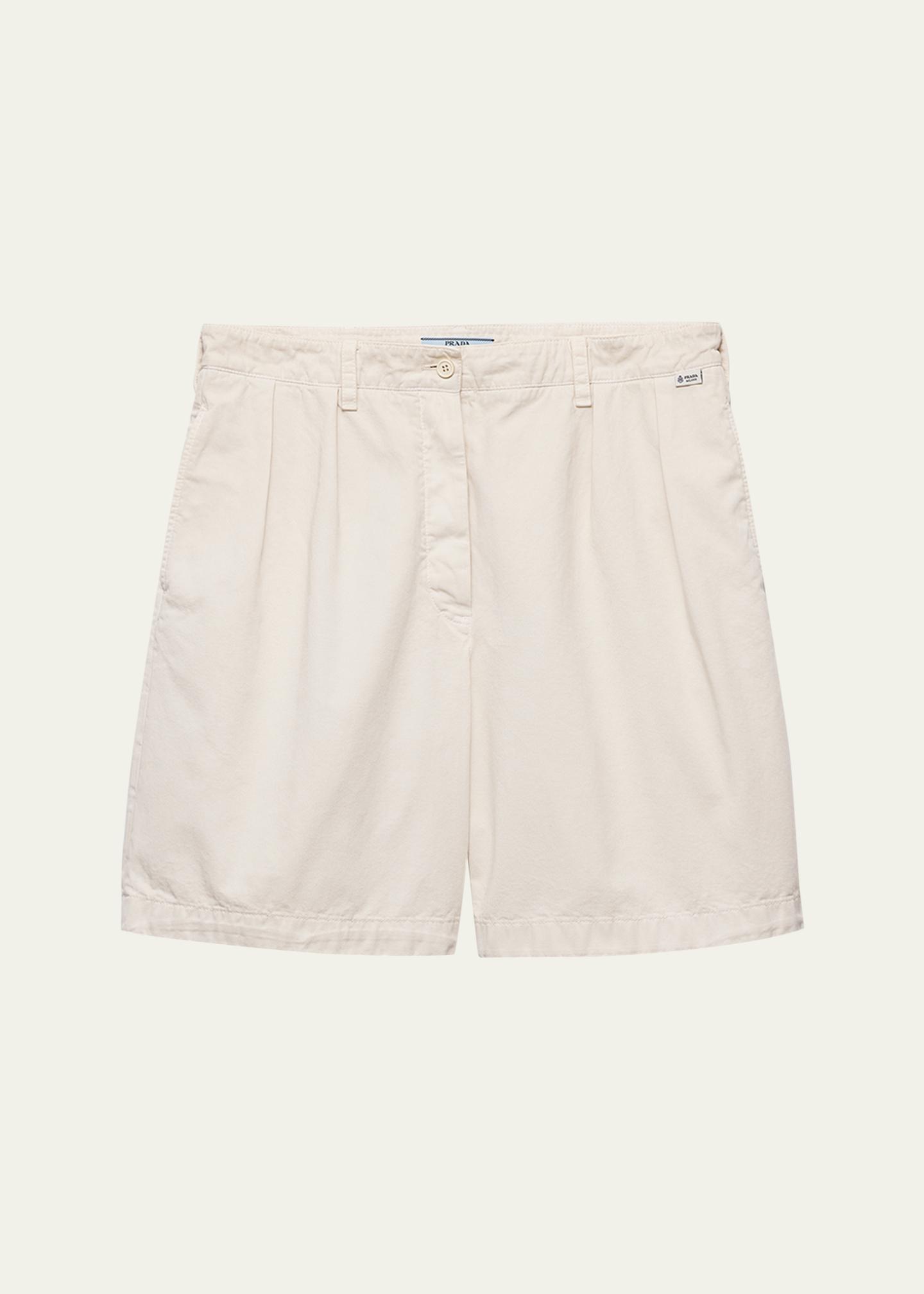 Prada Old Gabardine Cotton Bermuda Shorts - Bergdorf Goodman
