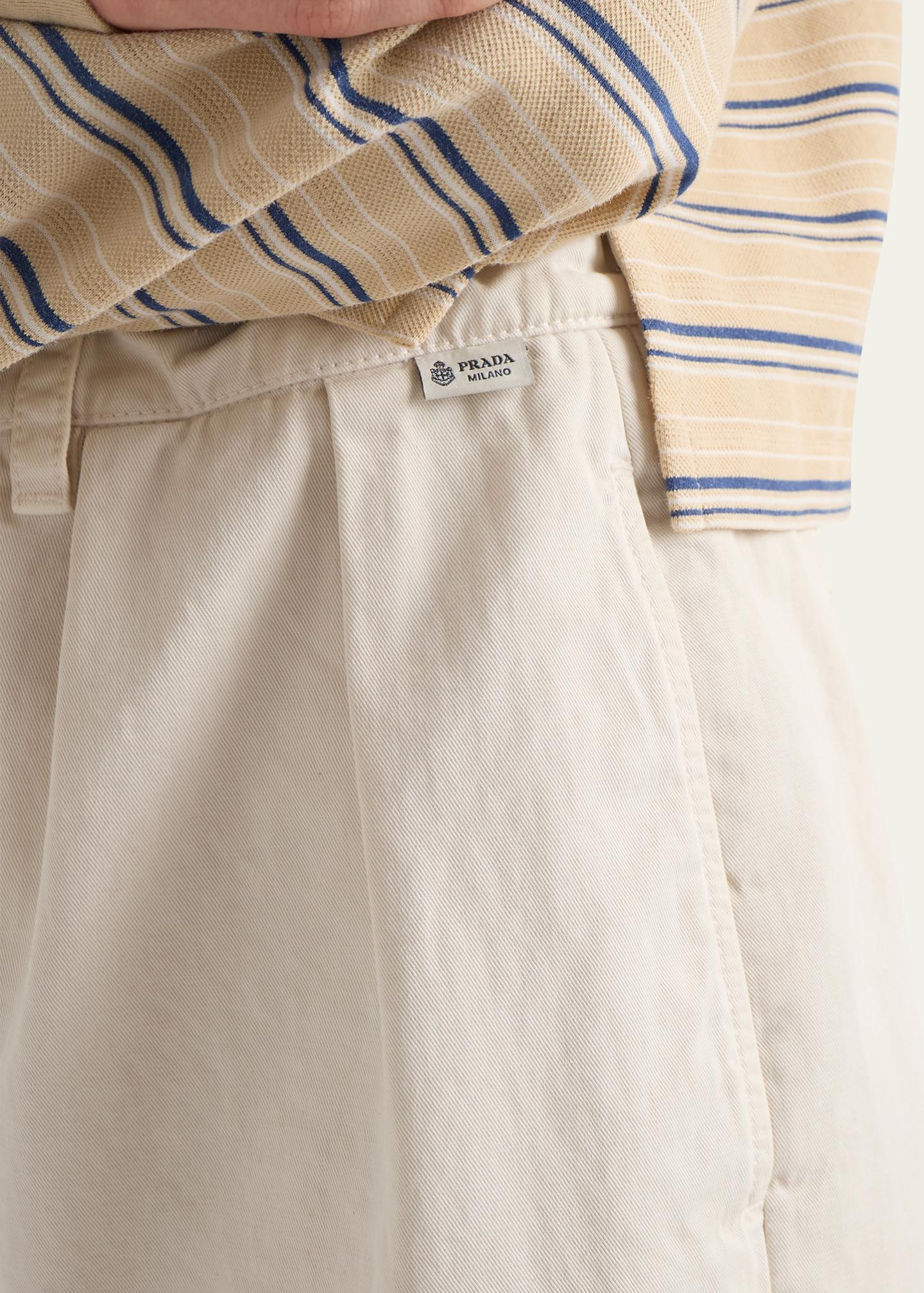 Prada Old Gabardine Cotton Bermuda Shorts - Bergdorf Goodman