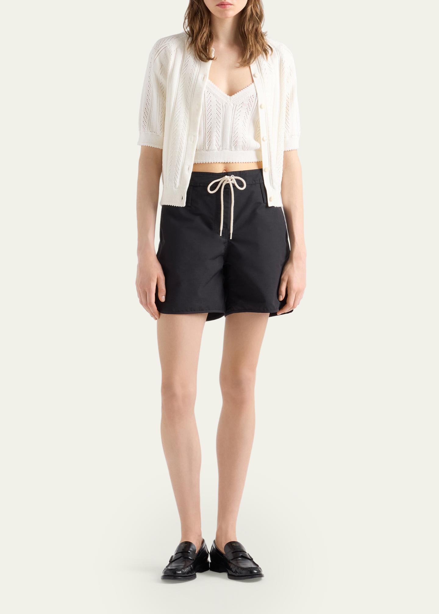 Prada Cotton Short-Sleeve Cardigan - Bergdorf Goodman