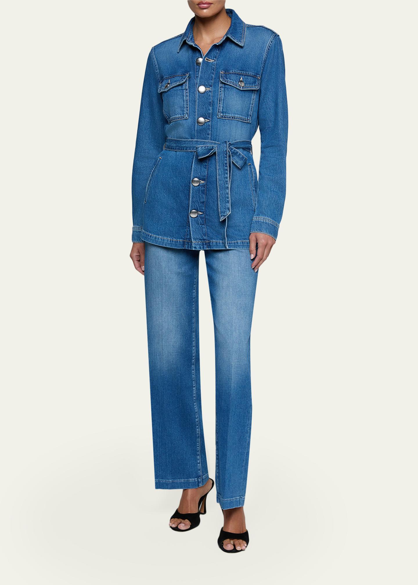 L'Agence Samaya Denim Safari Jacket - Bergdorf Goodman