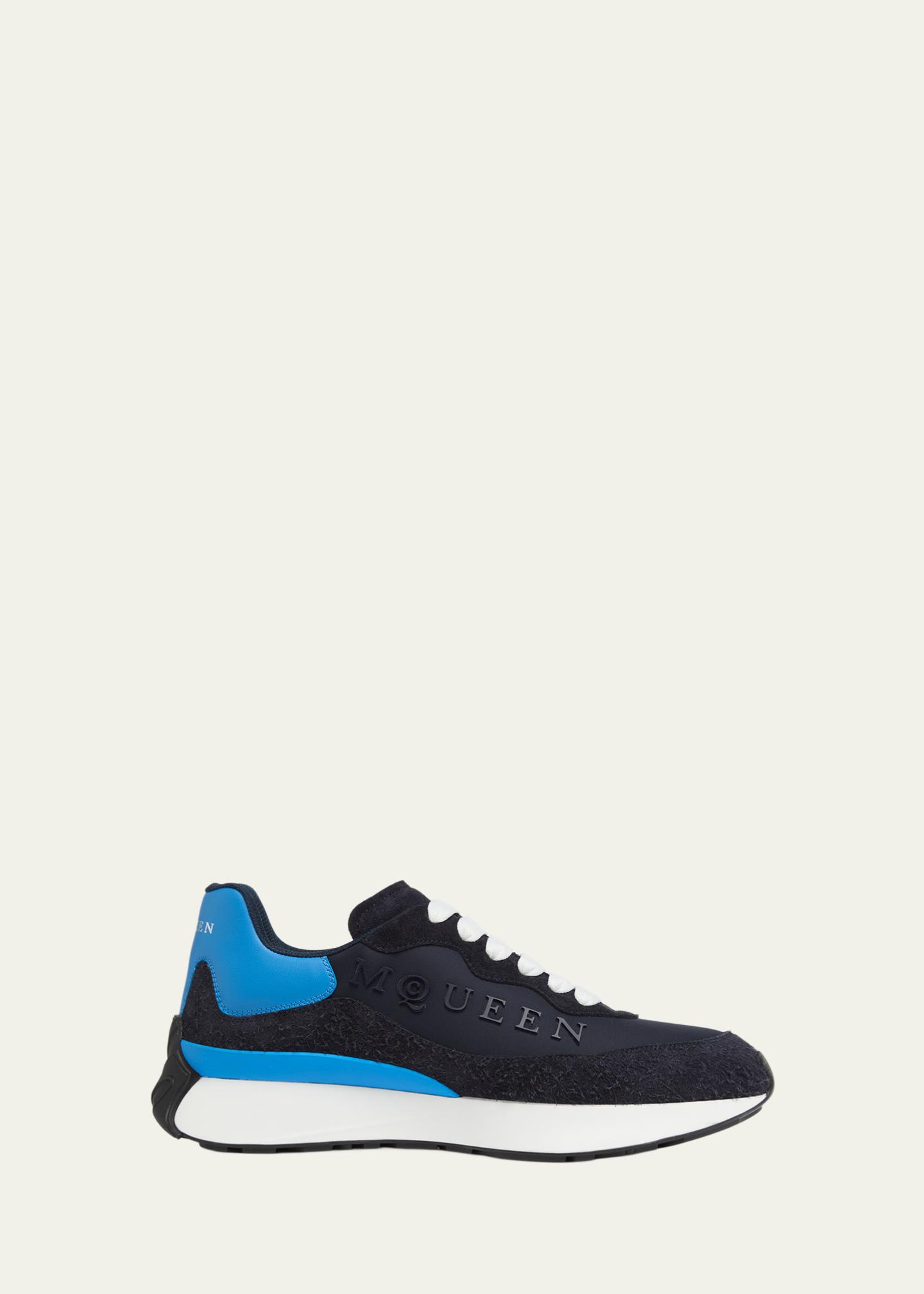 McQueen Men's Sprint Runner Mixed Media Sneakers - Bergdorf Goodman