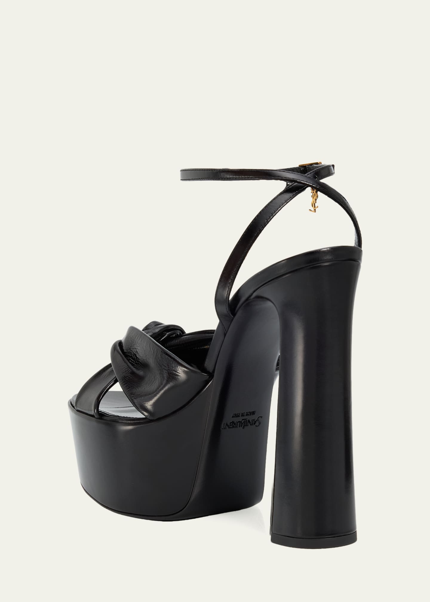Saint Laurent 85mm BB Splendor Leather Platform Sandals - Bergdorf