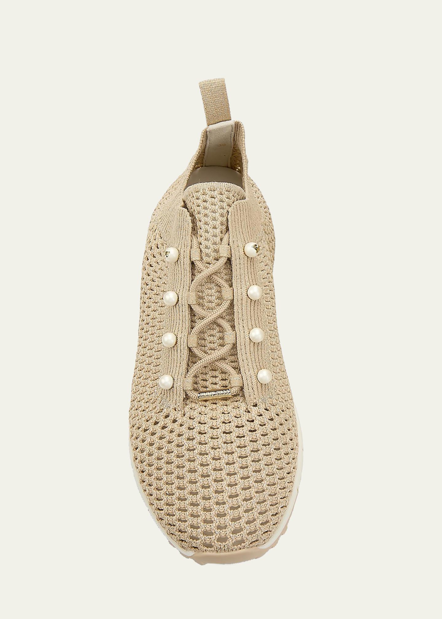 Jimmy Choo Veles Crochet-Knit Low-Top Trainers - Bergdorf Goodman