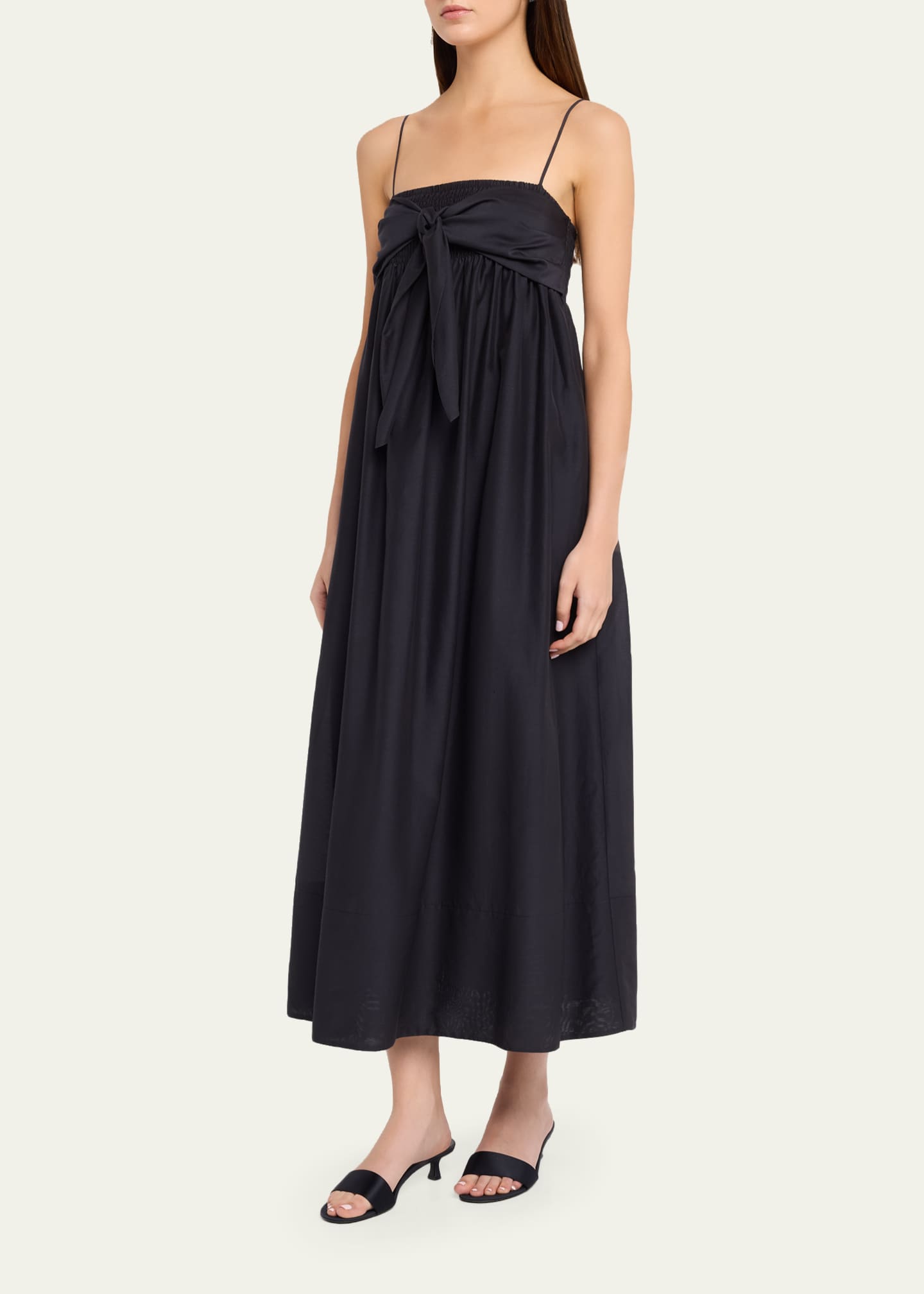vince cotton dress Vince Tie Smocked Cami Dress