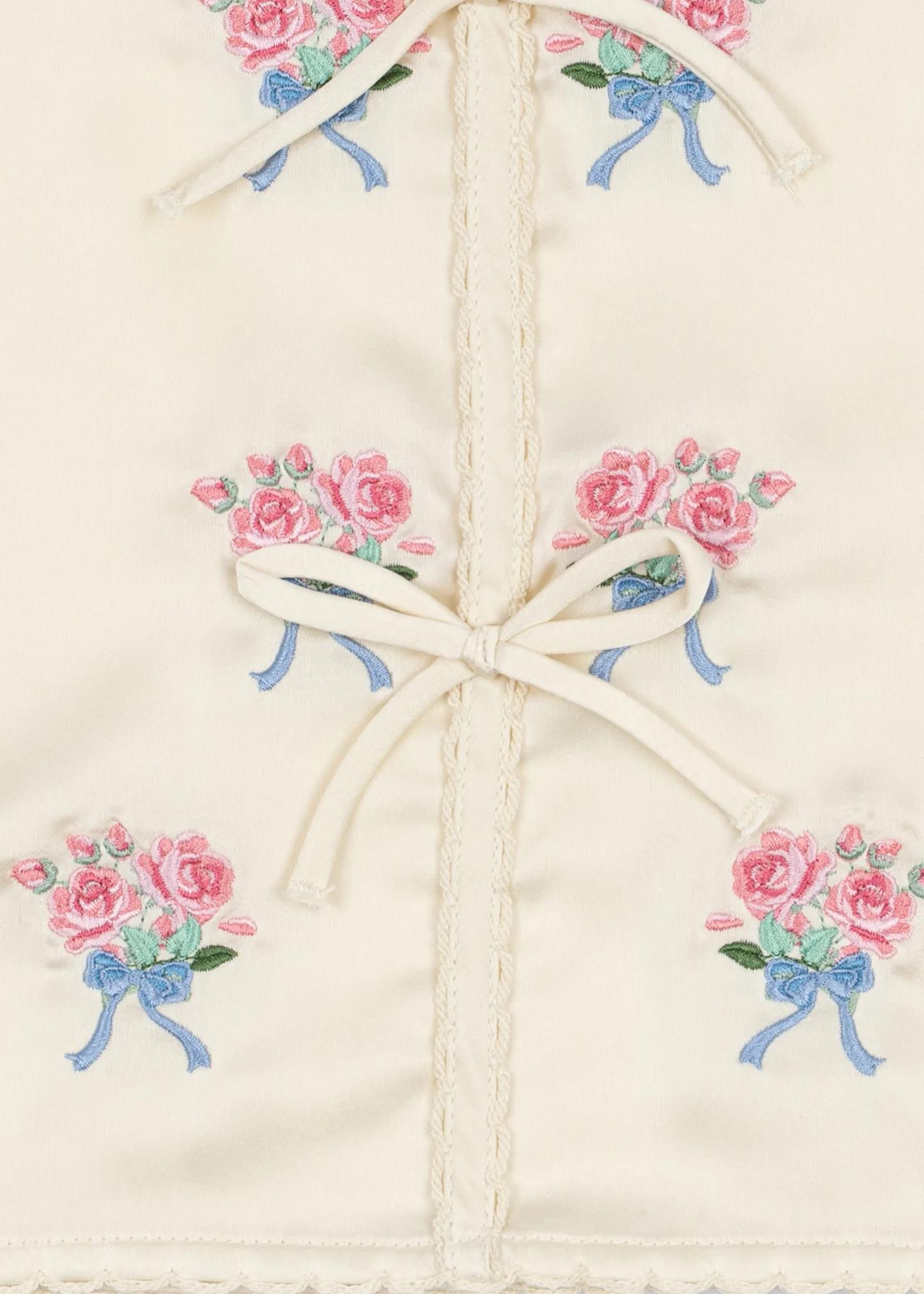 Konges Slojd Girl's Sheeny Bow Embroidered Blouse, Size 9M-10 ...