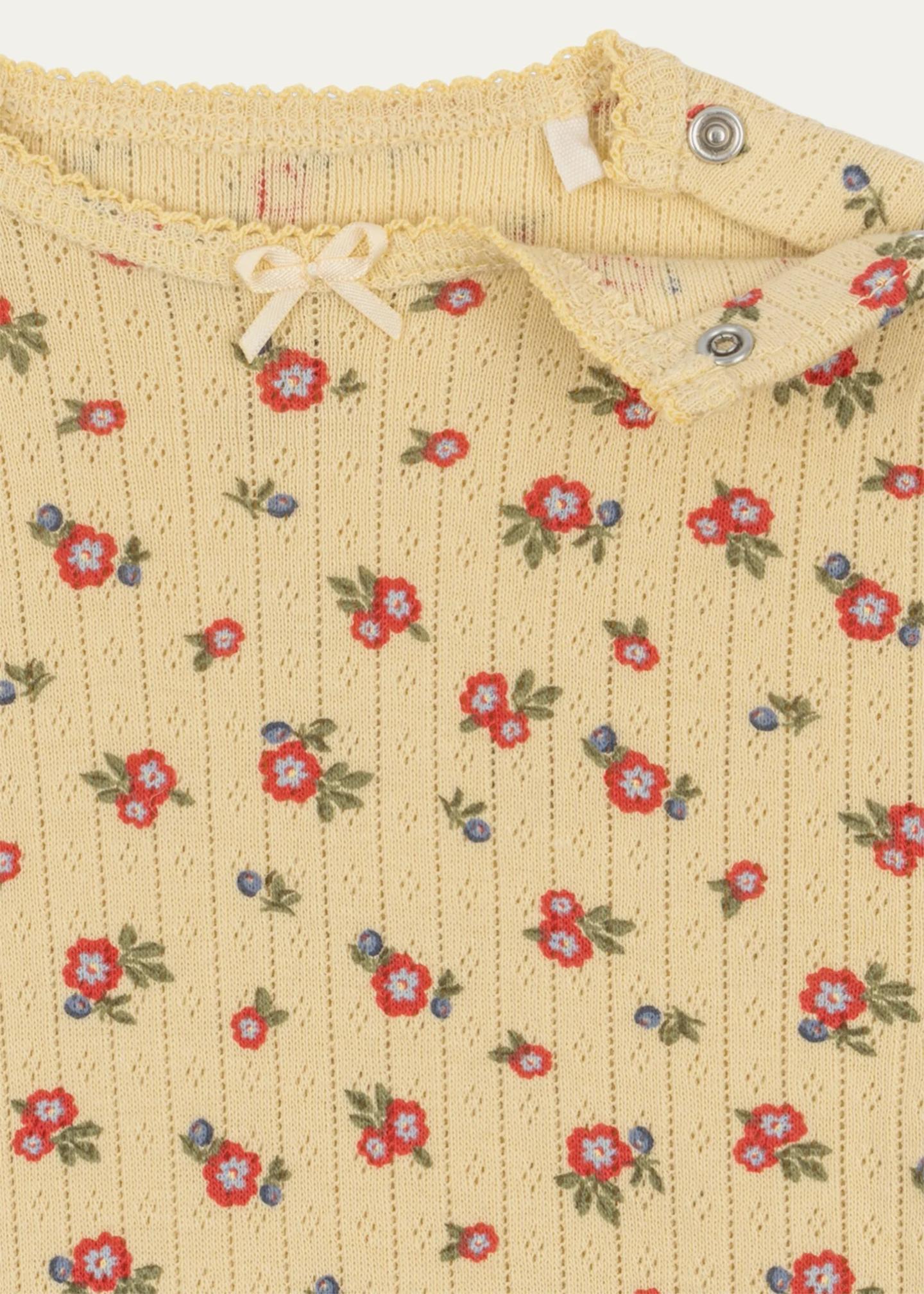 Konges Slojd Girl's Minnie Floral Cotton Pointelle Bodysuit, Size 0M ...
