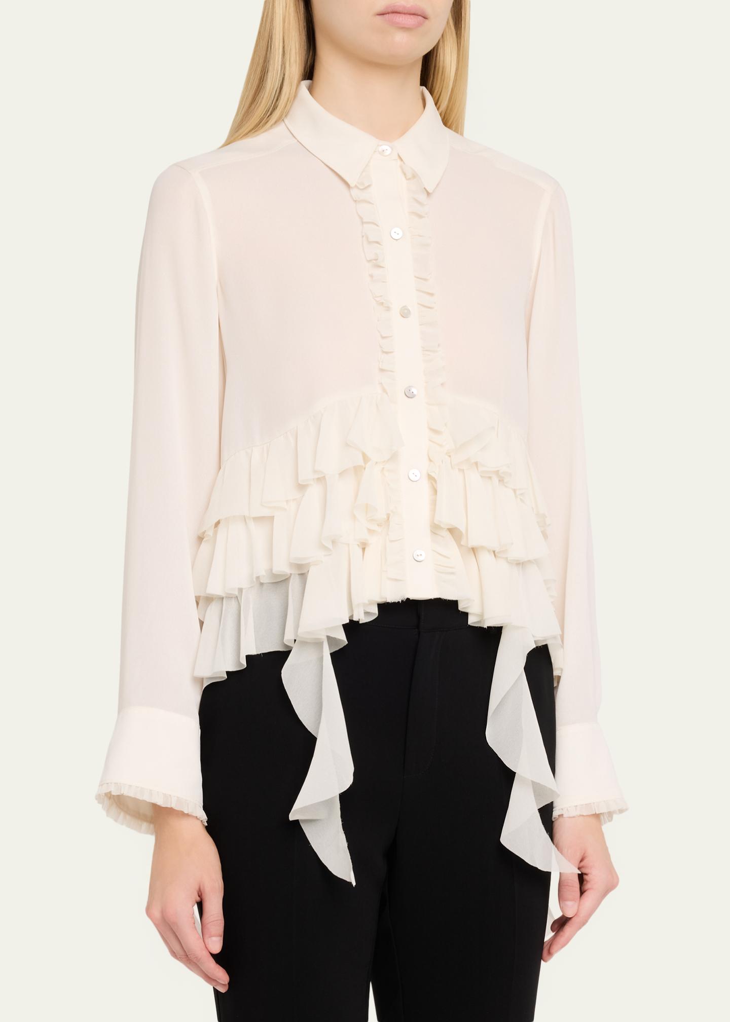Cinq à Sept Nori Ruffled Button-Front Shirt - Bergdorf Goodman