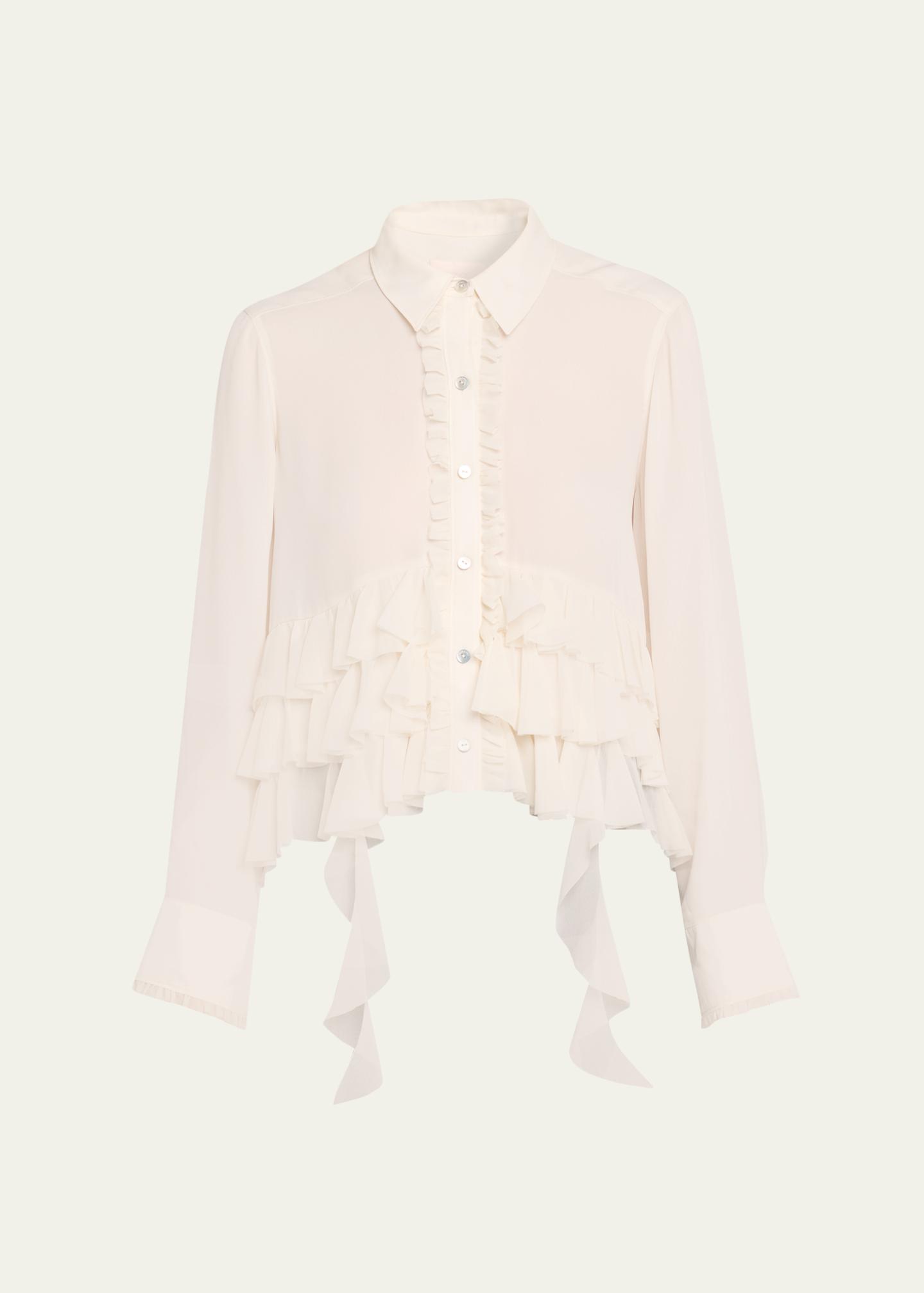 Cinq à Sept Nori Ruffled Button-Front Shirt - Bergdorf Goodman