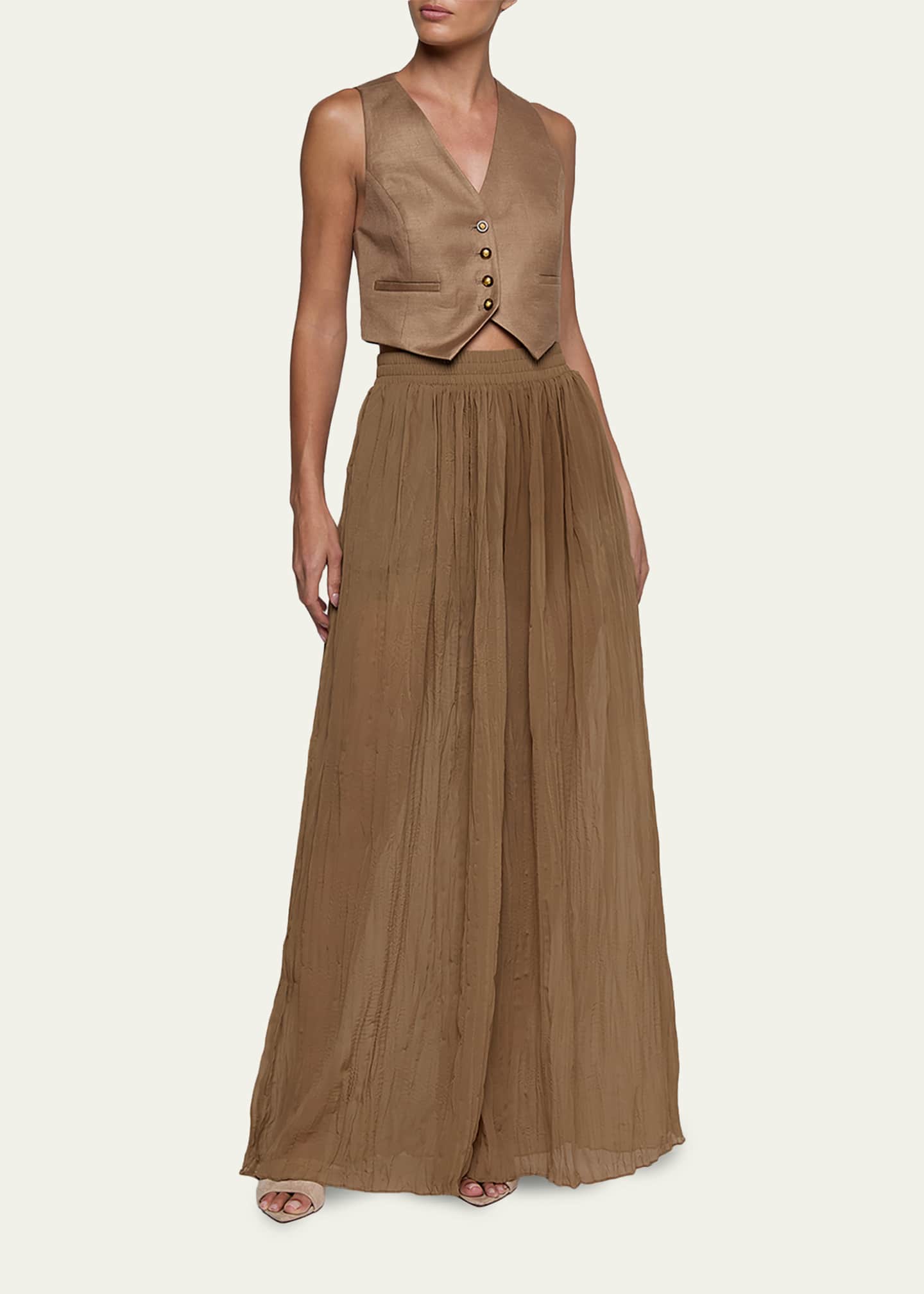 chiffon wide leg dress pants boohoo Women's Plus Chiffon Mid Rise Wide Leg Trousers in Olive | Size: 18