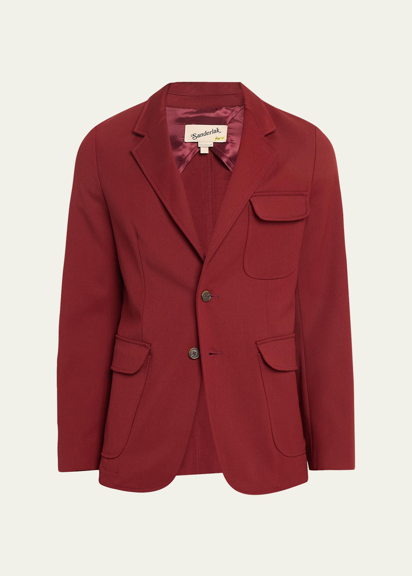 Sanderlak Men's Twill Flap Pocket Single-Breasted Blazer - Bergdorf Goodman