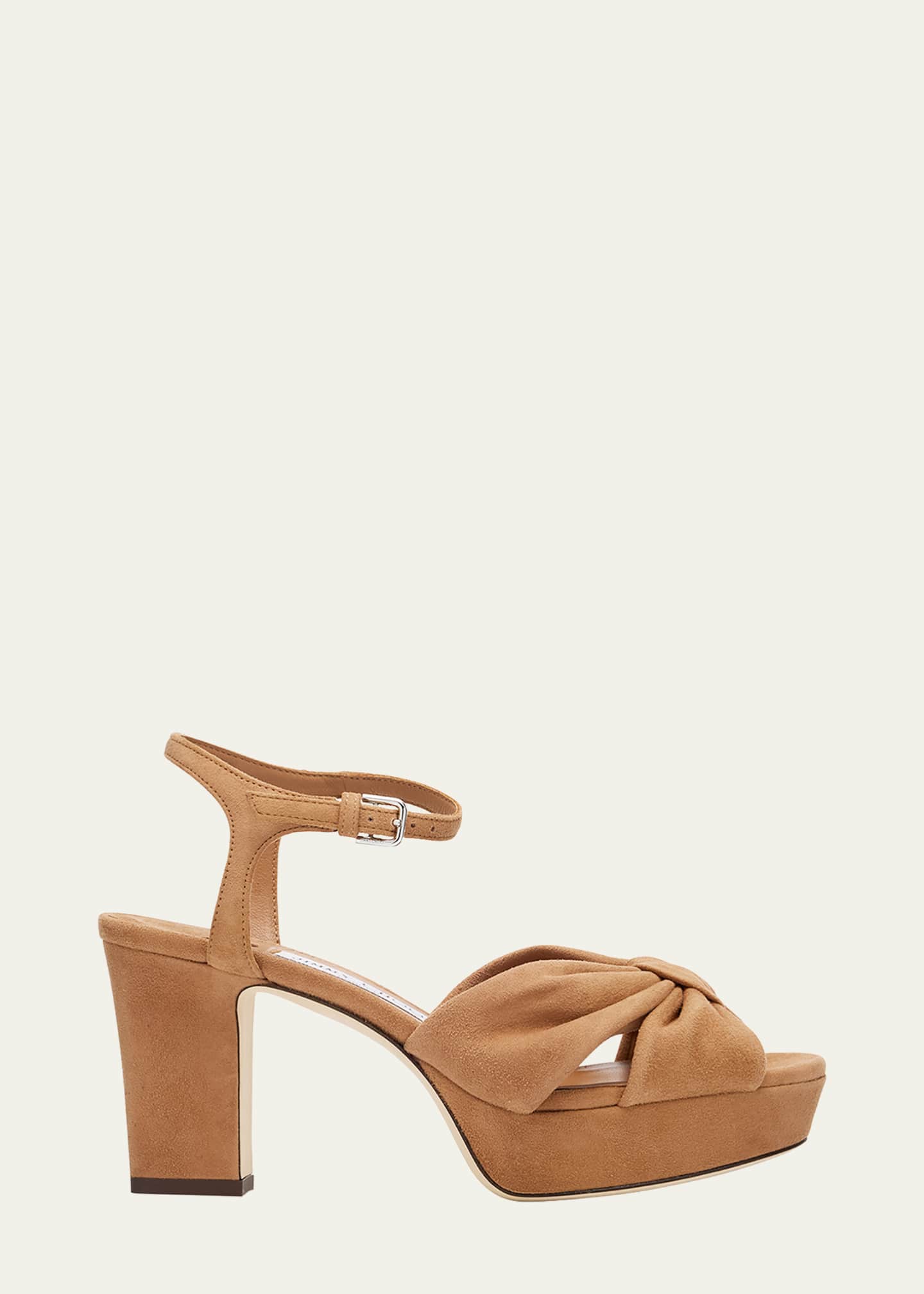 Jimmy Choo Heloise 80mm Suede Platform Sandals - Bergdorf Goodman