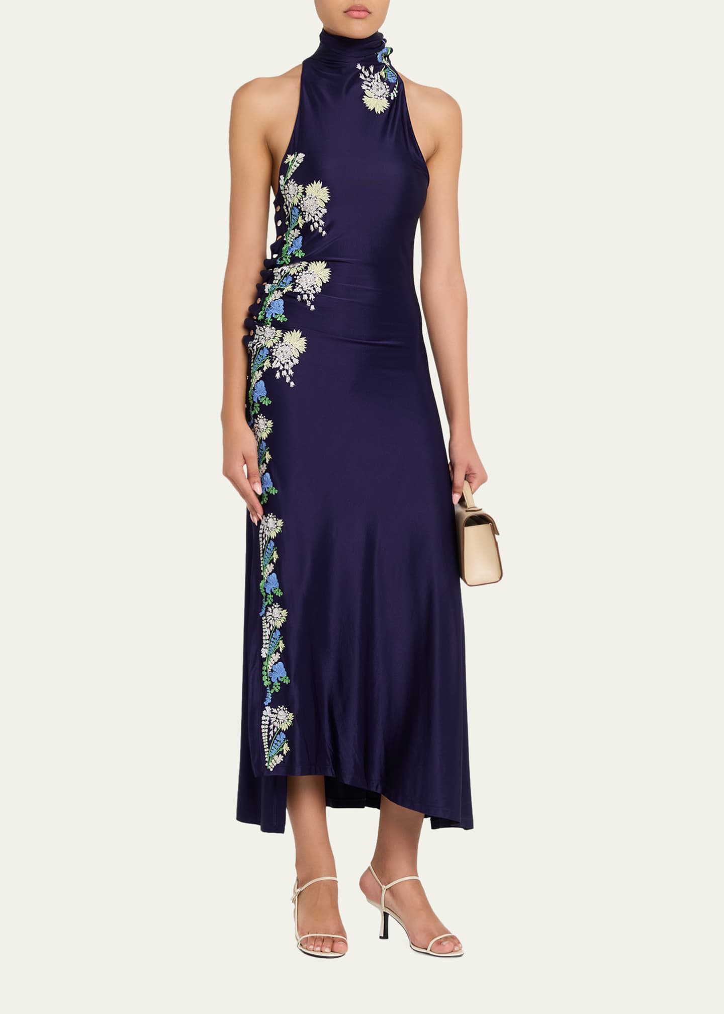 rabanne lace jersey maxi dress rabanne Long Dress in Lace and Jersey