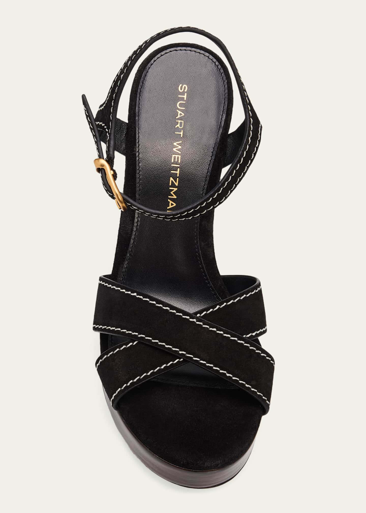Stuart Weitzman 95mm Park Suede Platform Sandals - Bergdorf Goodman