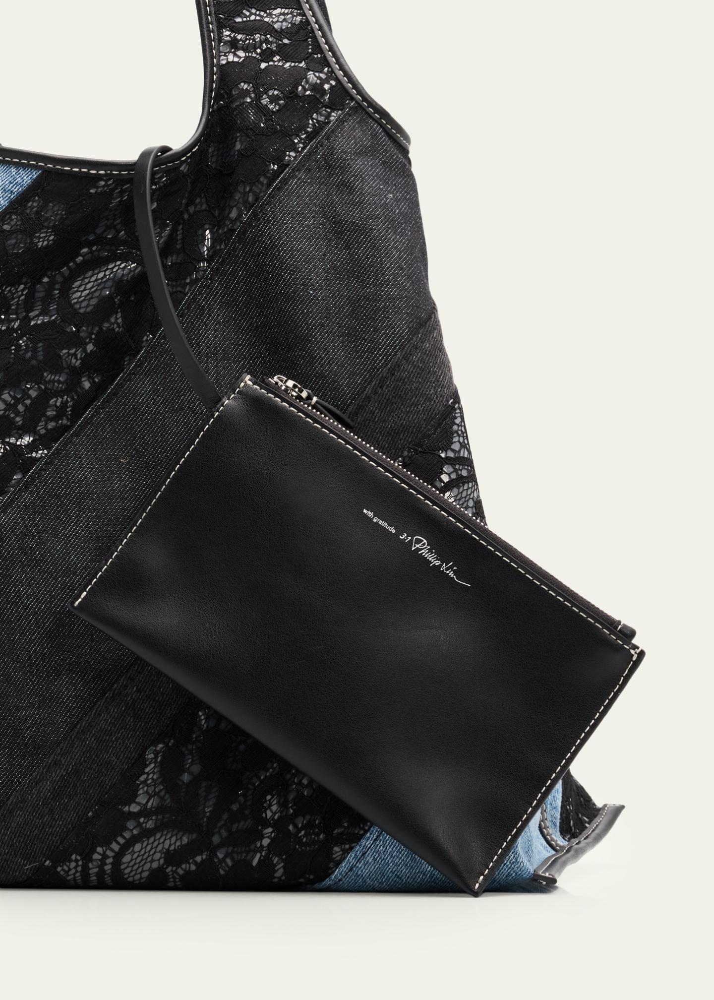3.1 Phillip Lim Patchwork Lace & Denim Market Tote Bag - Bergdorf