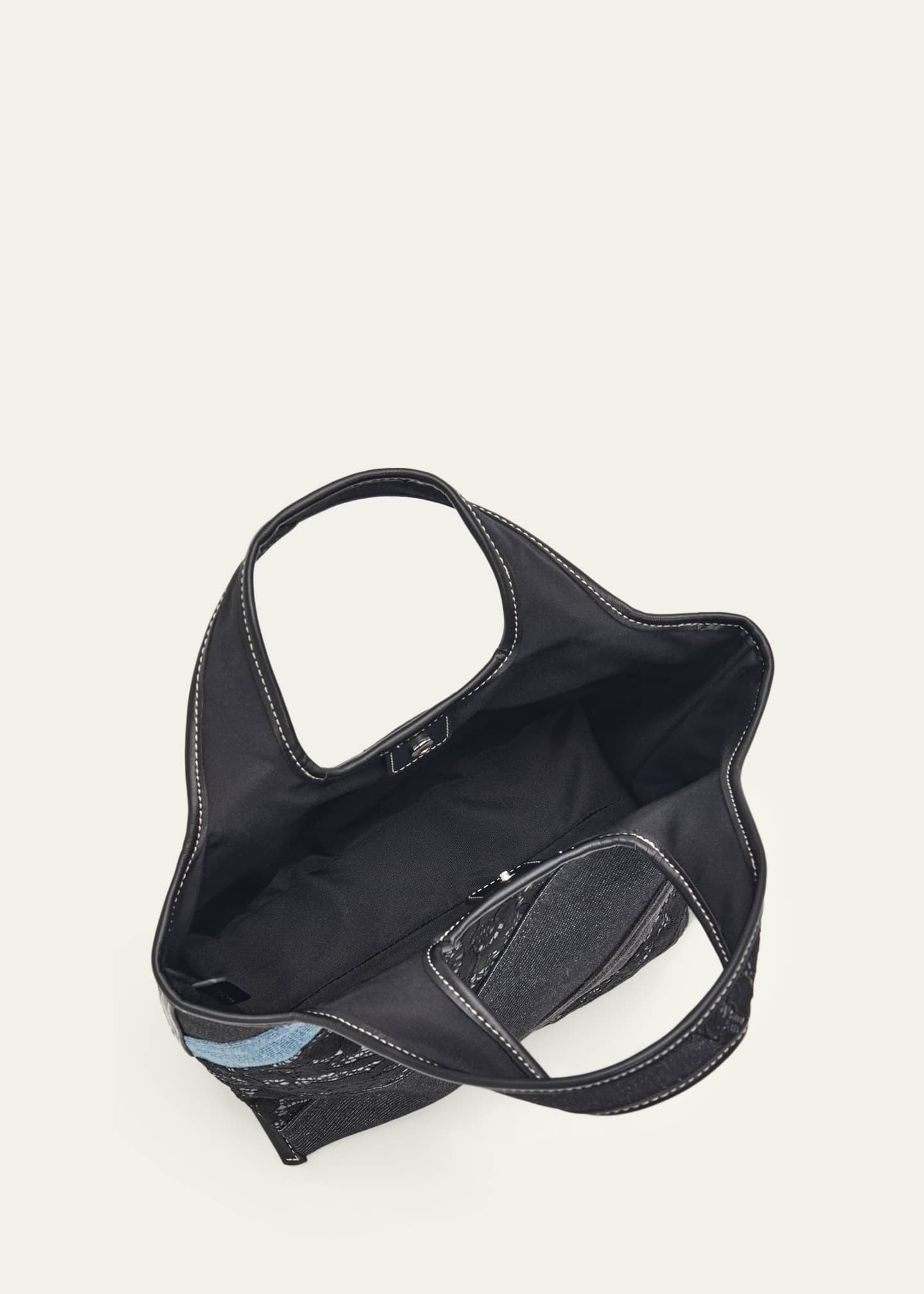 3.1 Phillip Lim Patchwork Lace & Denim Mini Market Tote Bag