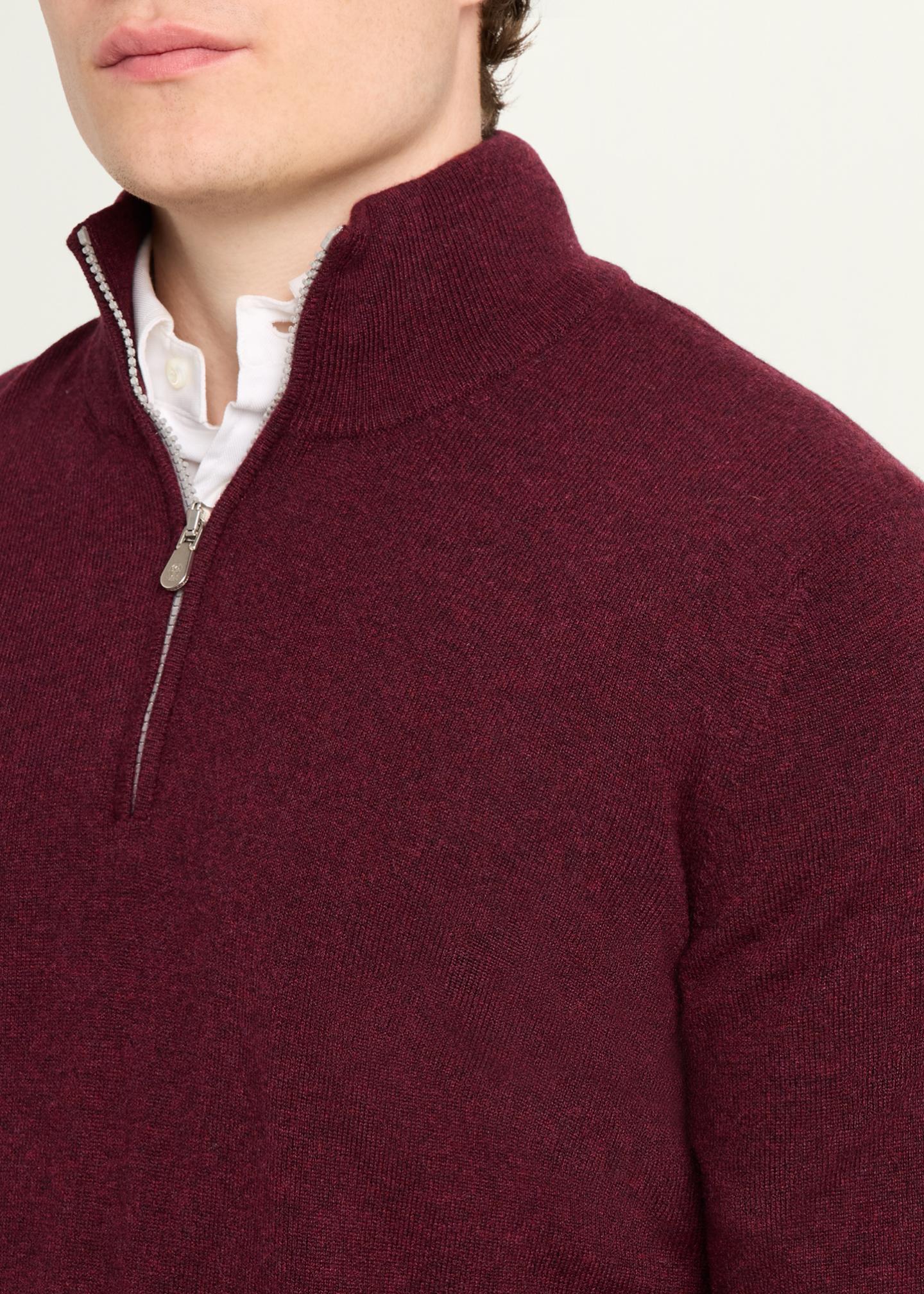 Brunello Cucinelli Men's Cashmere Quarter-Zip Sweater - Bergdorf