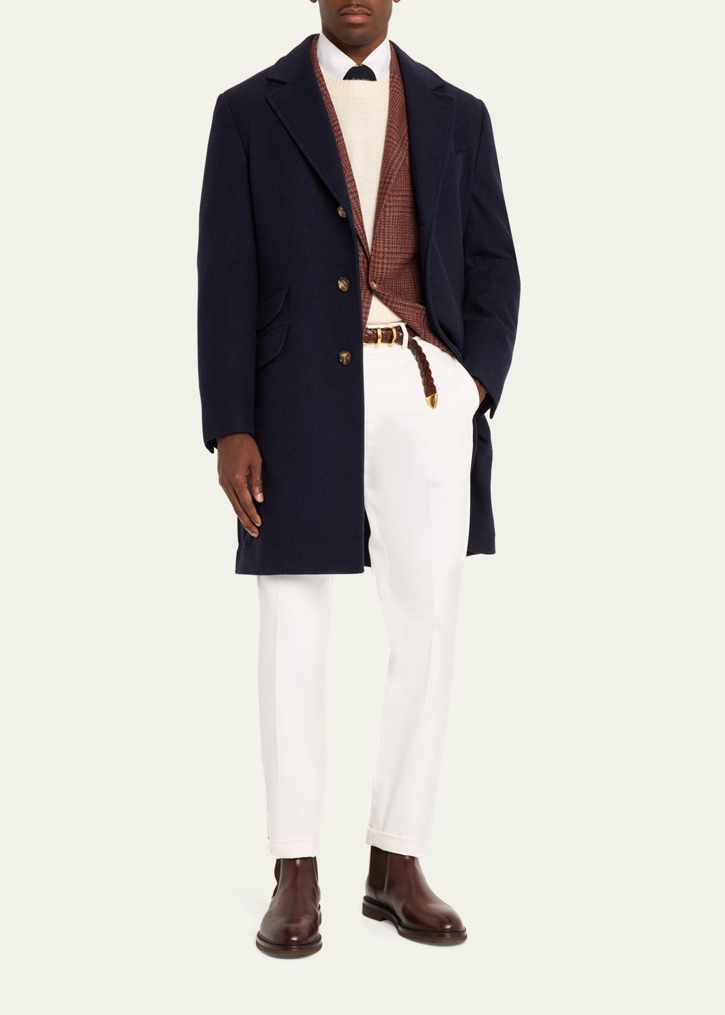 Brunello Cucinelli Men's Cashmere Single-Breasted Topcoat