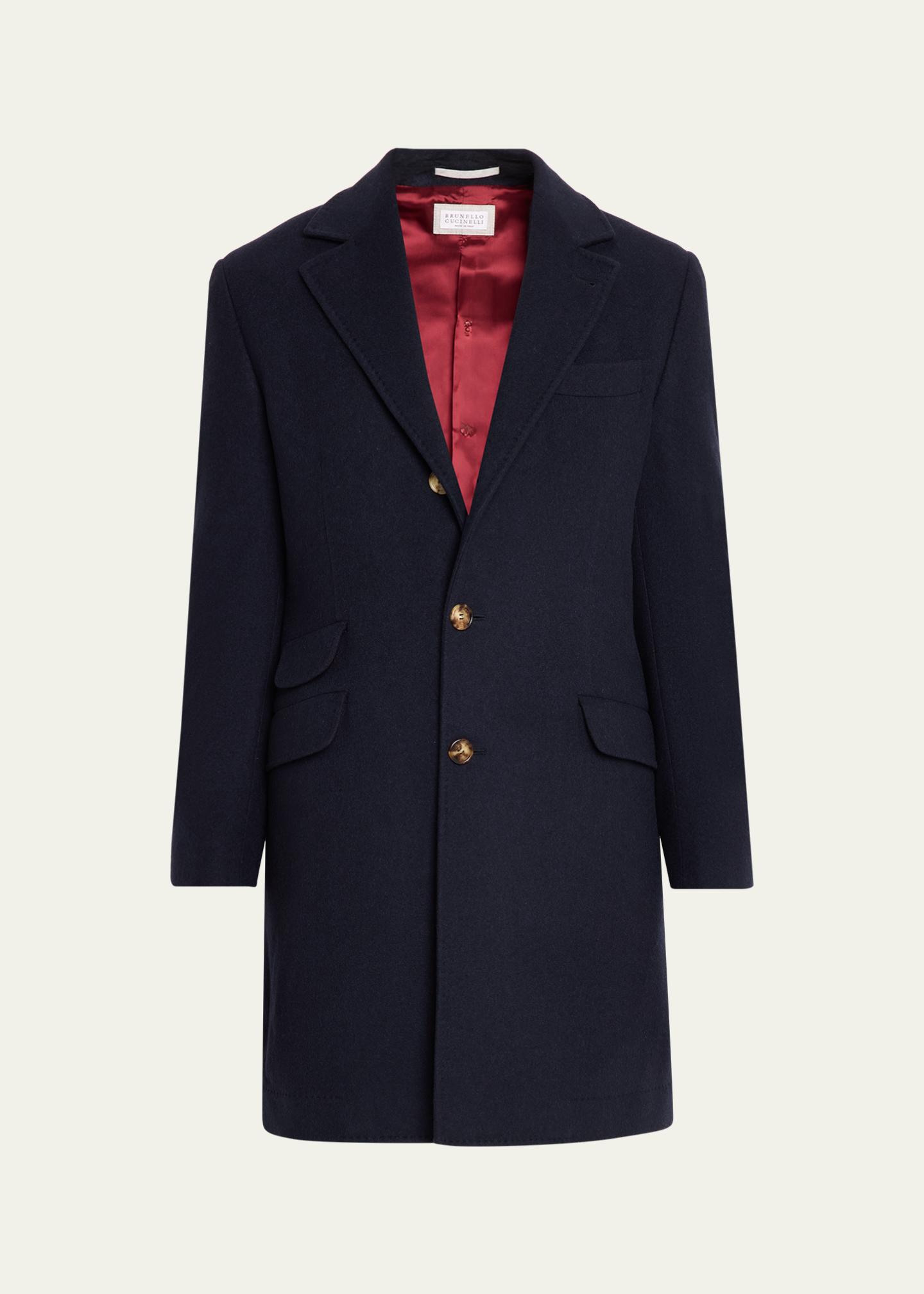Brunello Cucinelli Men's Cashmere Single-Breasted Topcoat