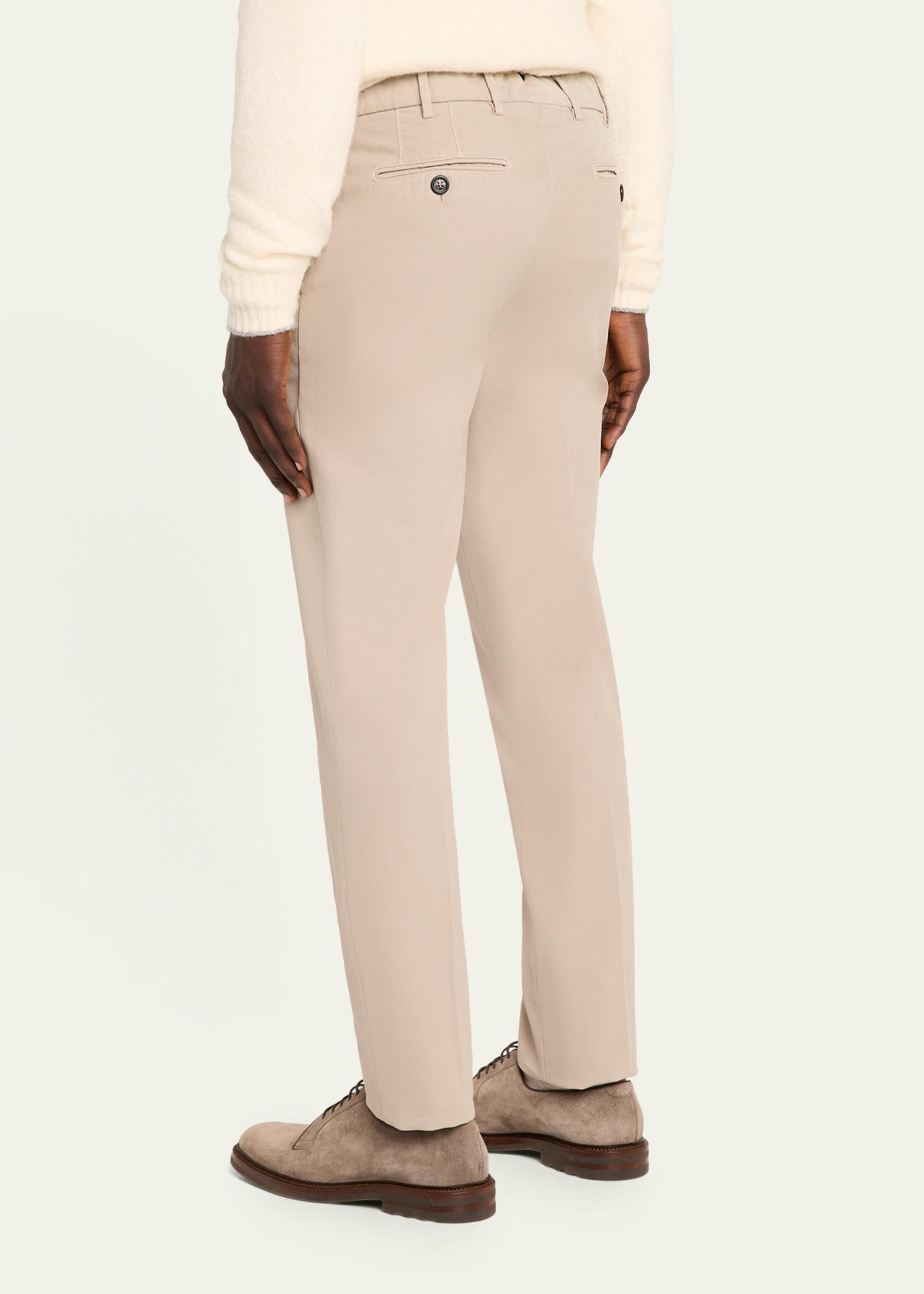 BRUNELLO CUCINELLI　コットンレーヨンパンツ　I38 Brunello Cucinelli Men's Cotton Straight Leg Flat-Front Pants