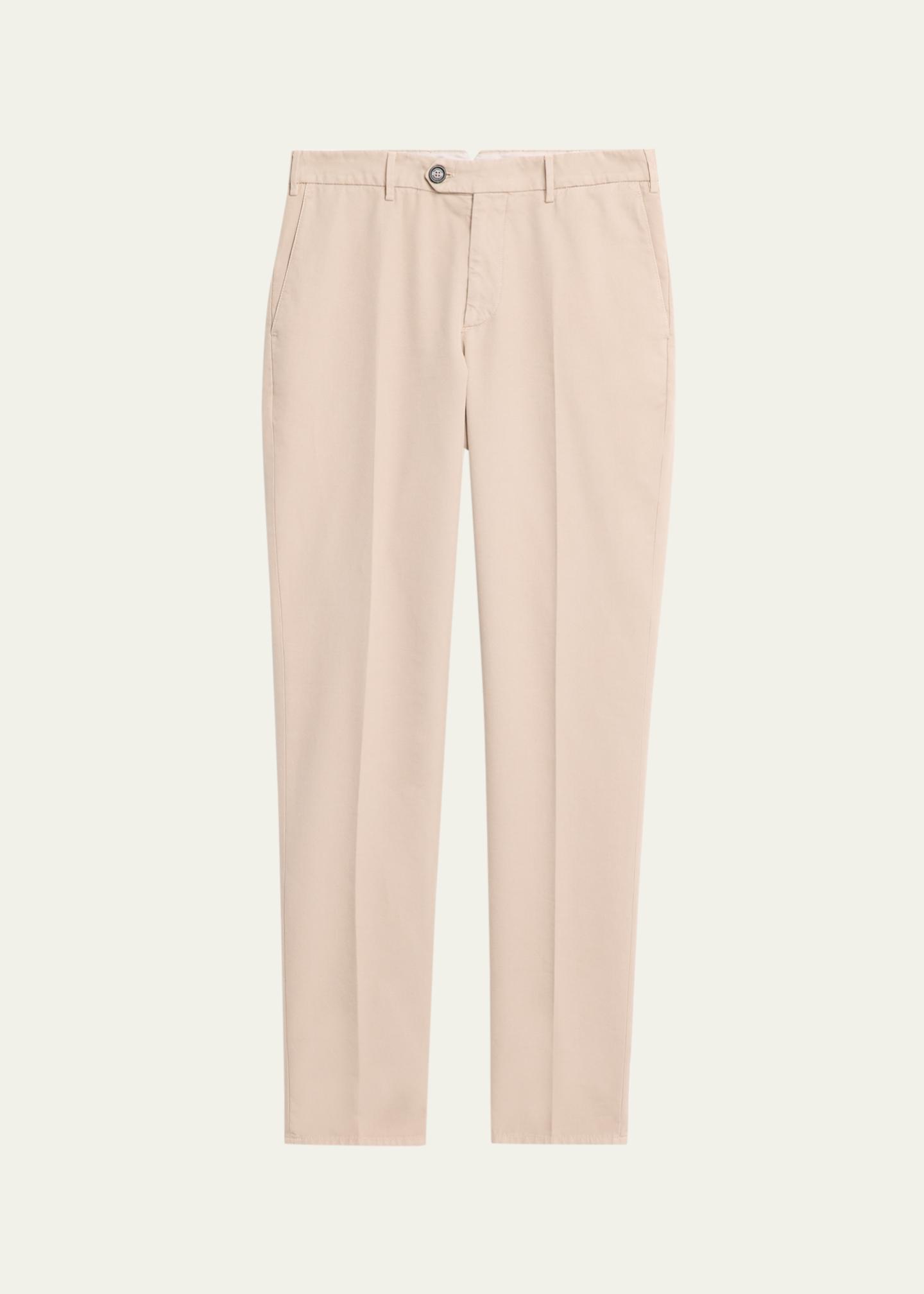 BRUNELLO CUCINELLI　コットンレーヨンパンツ　I38 Brunello Cucinelli Men's Cotton Straight Leg Flat-Front Pants