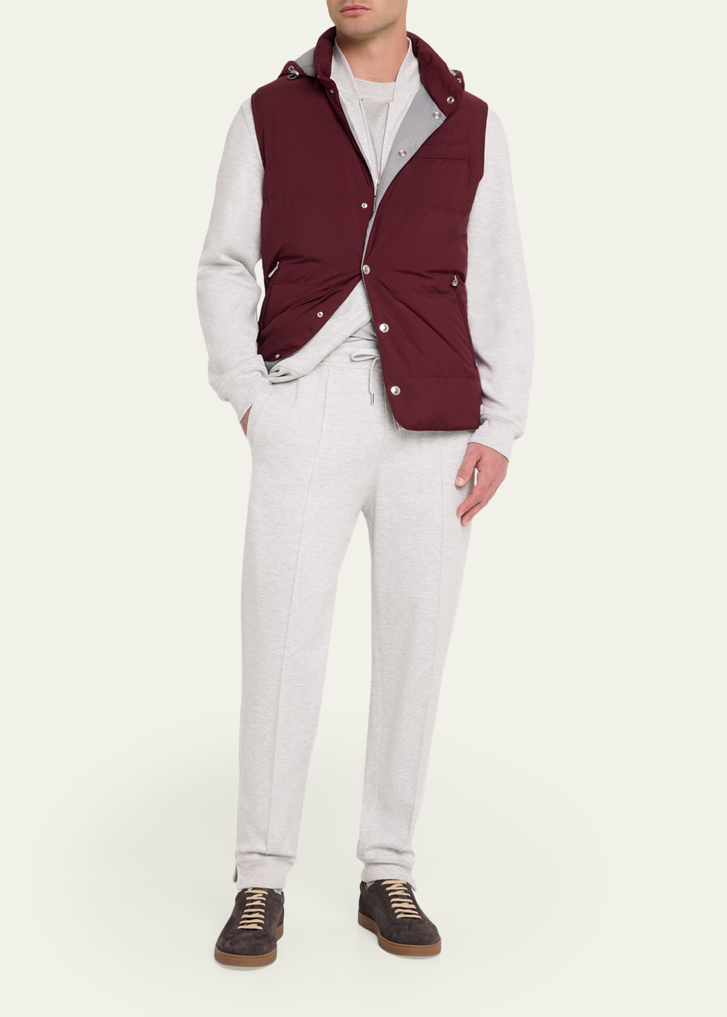 Brunello Cucinelli Men's Bomber Full-Zip Sweatshirt - Bergdorf Goodman