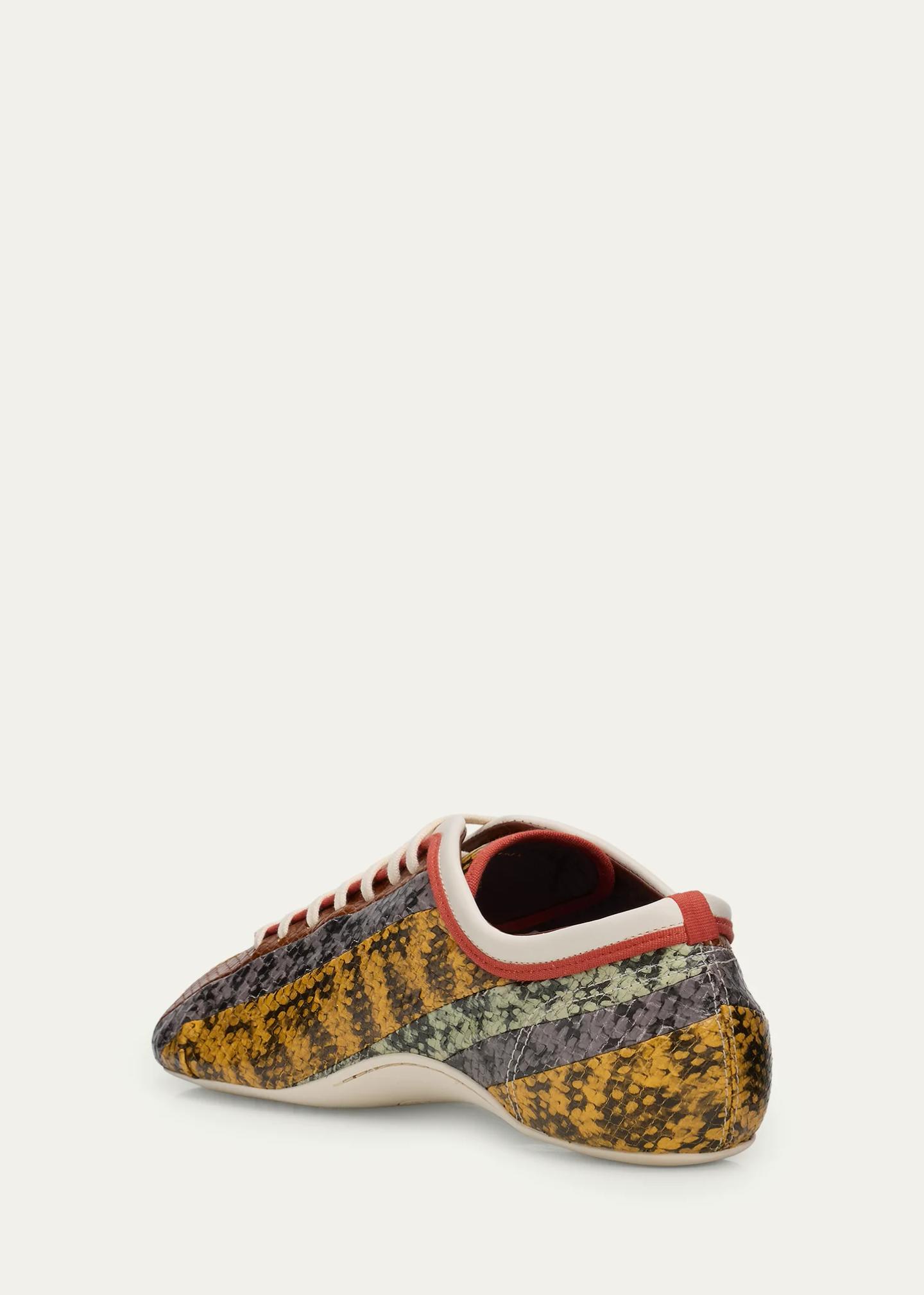 Dries Van Noten Multi Snake-Embossed Leather Low-Top Sneakers ...