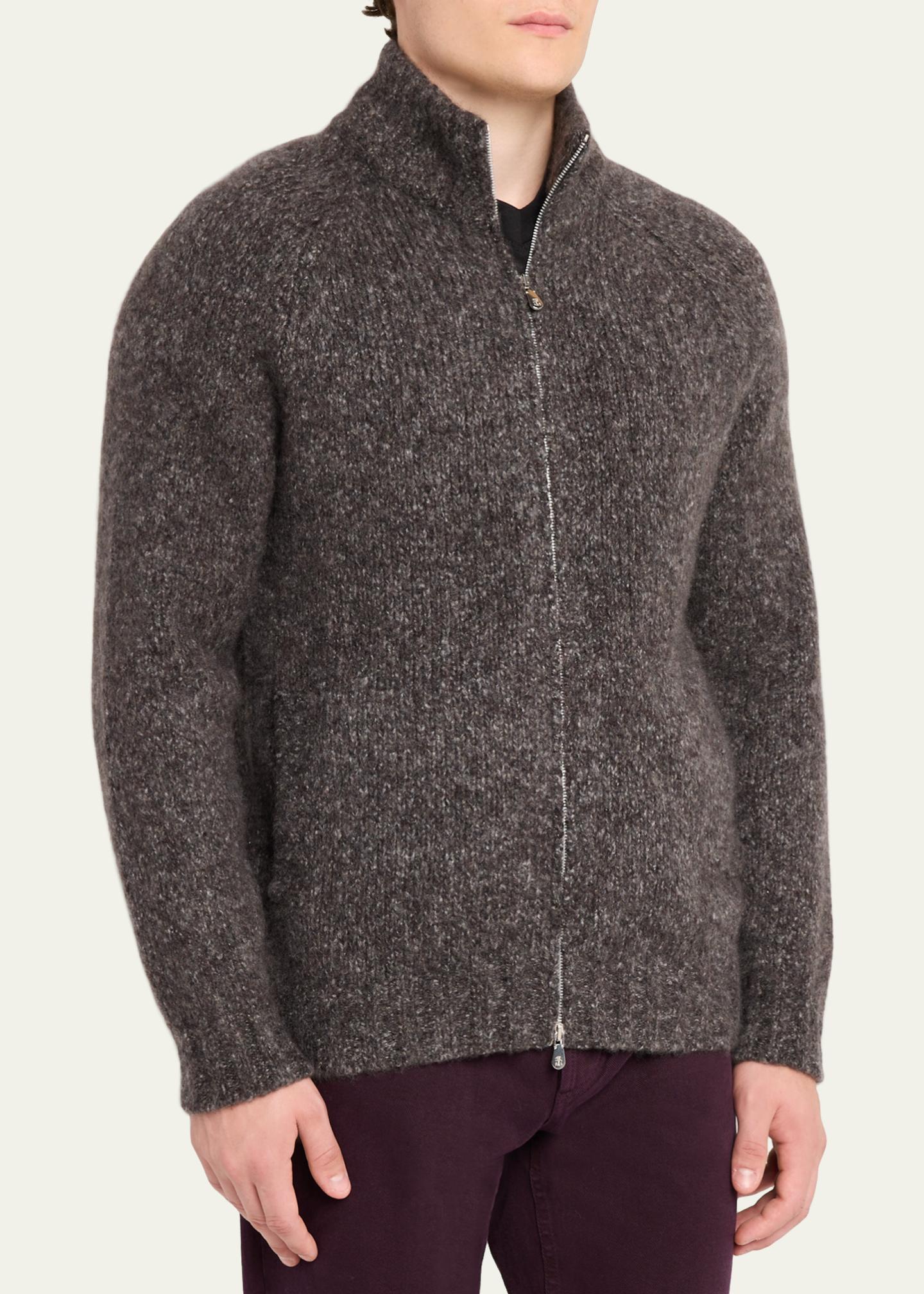 Brunello Cucinelli Men's Cashmere and Silk Melange Full-Zip