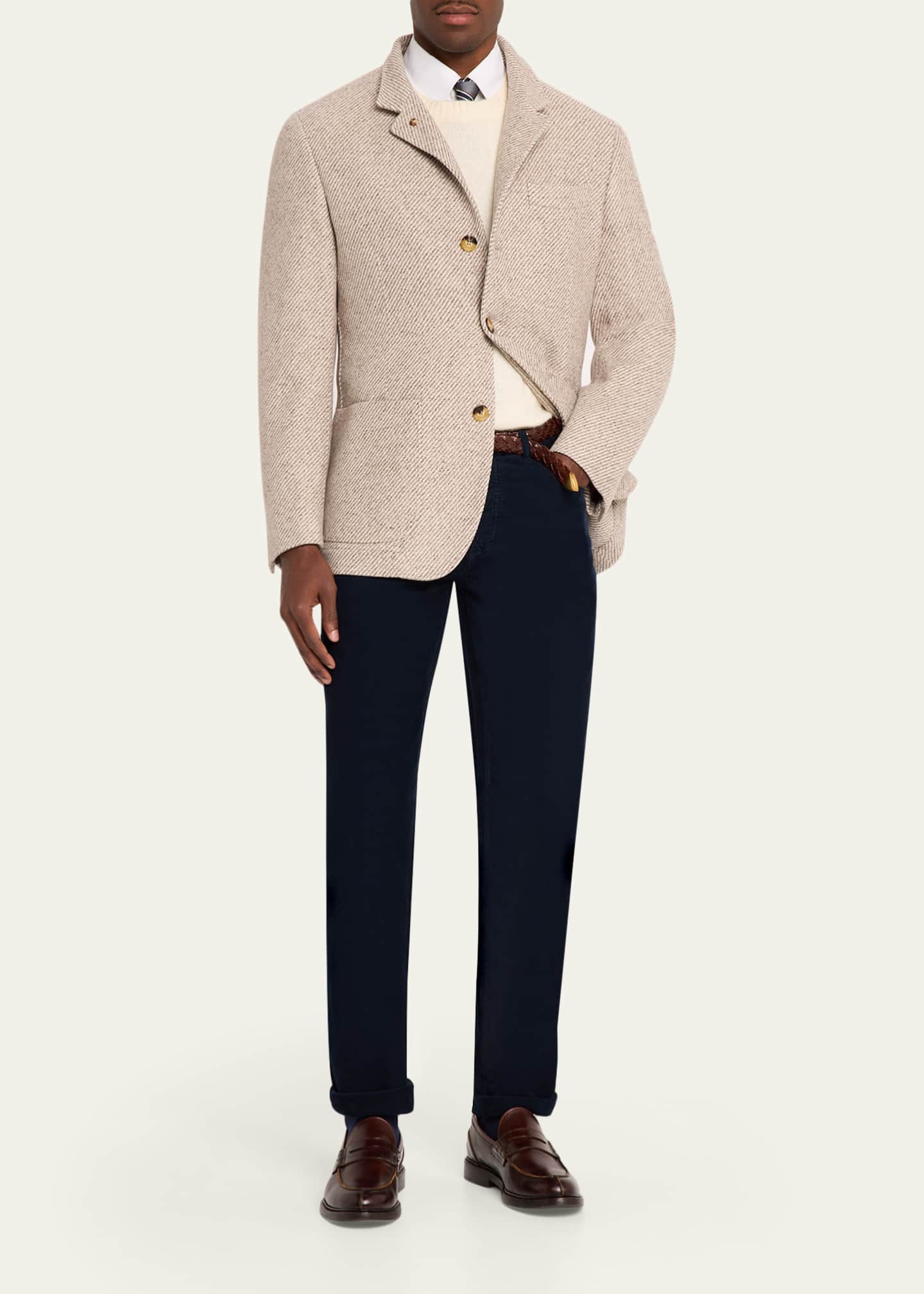Brunello Cucinelli Men's Micro-Corduroy Straight Leg Five-Pocket