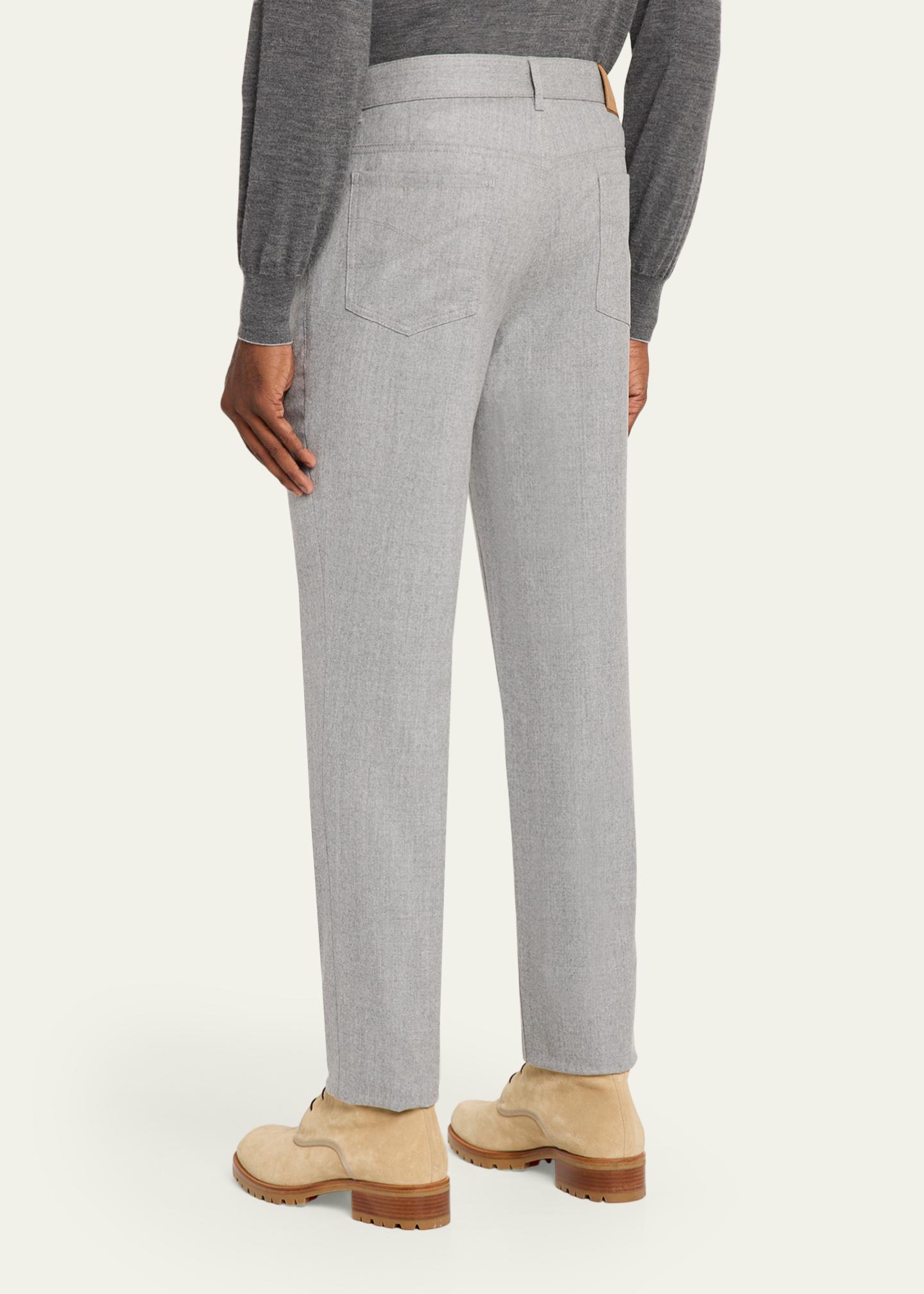 Brunello Cucinelli Men's Flannel Tapered Leg Five-Pocket Pants