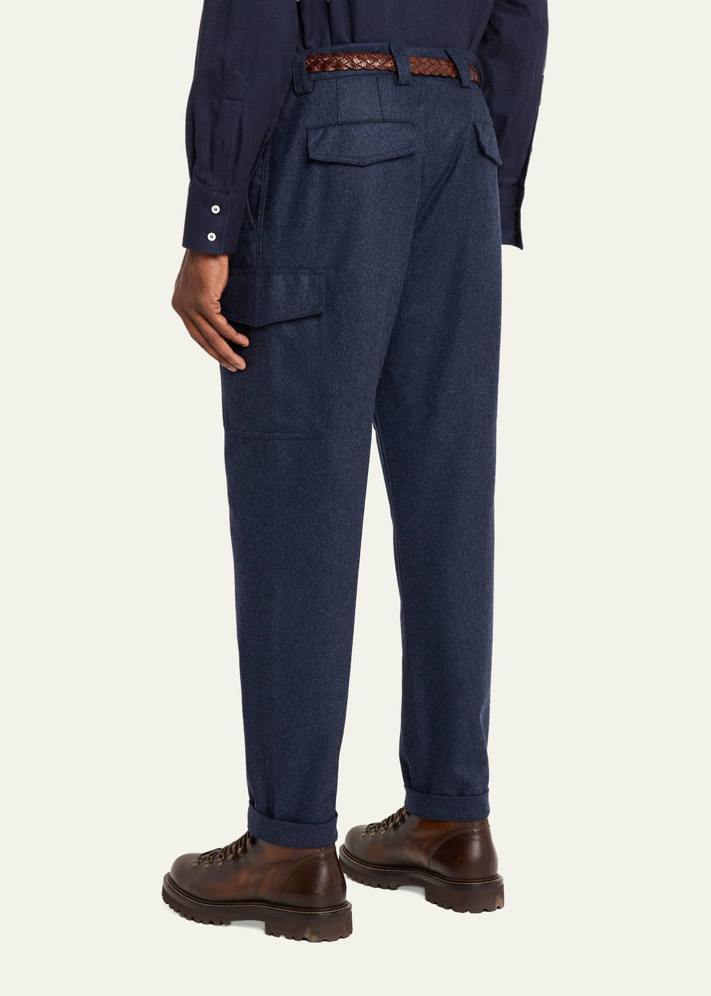 パンツ BRUNELLO CUCINELLI AVIATOR Cargo Pants Brunello Cucinelli Men's Wool Flannel Tapered Leg Cargo Pants