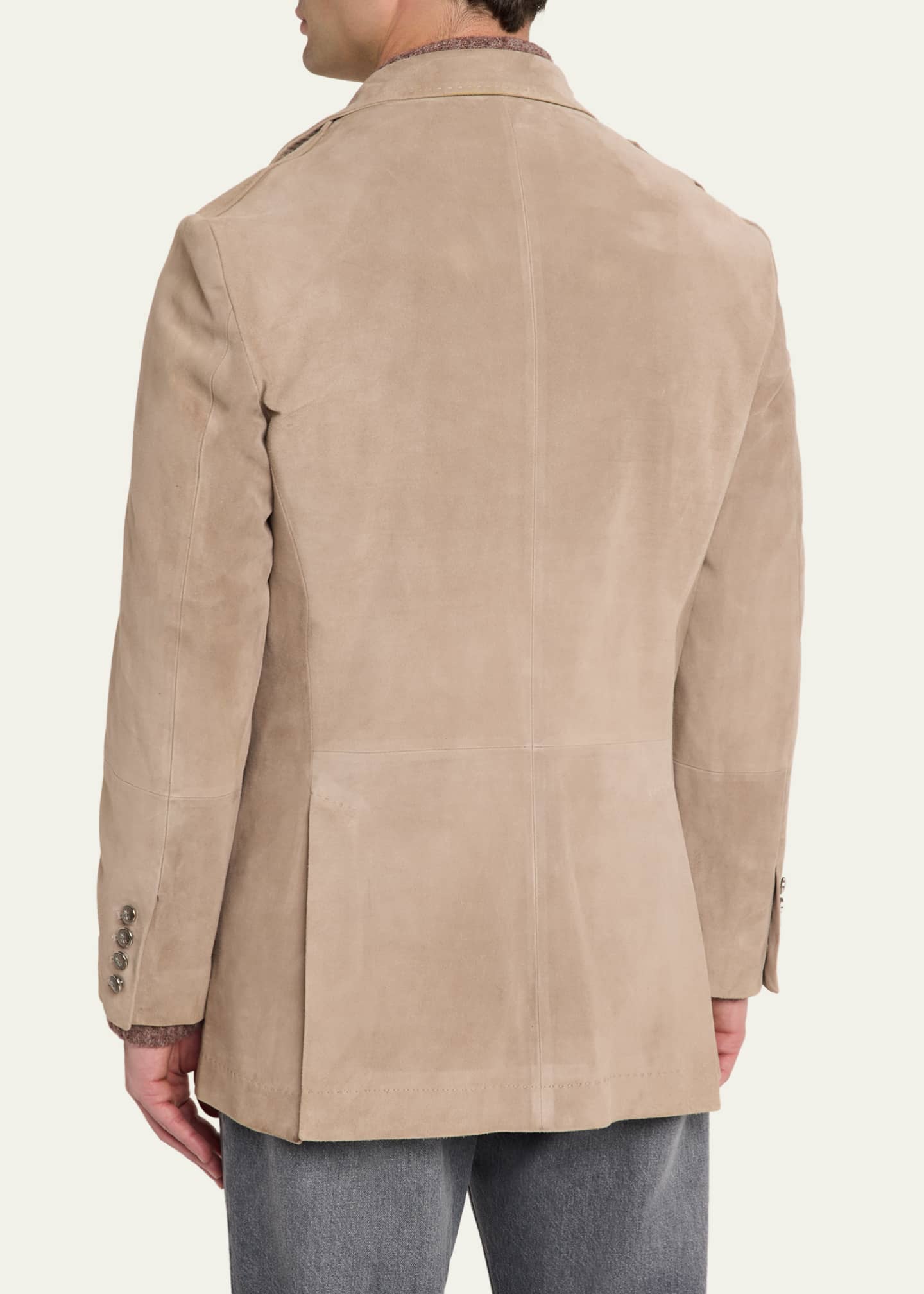 Brunello Cucinelli Men's Suede Four-Pocket Safari Jacket
